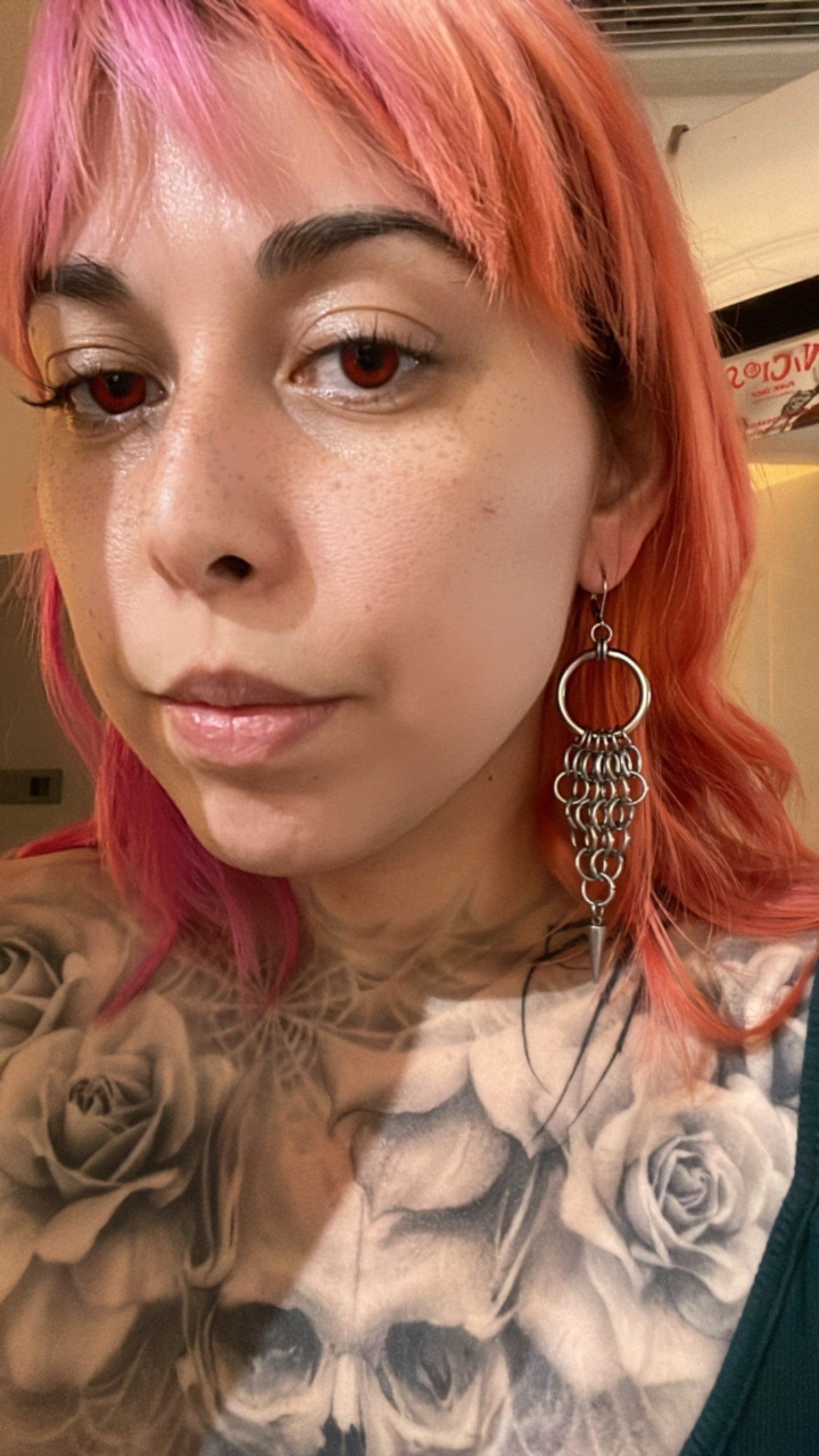 Chainmail spike earrings