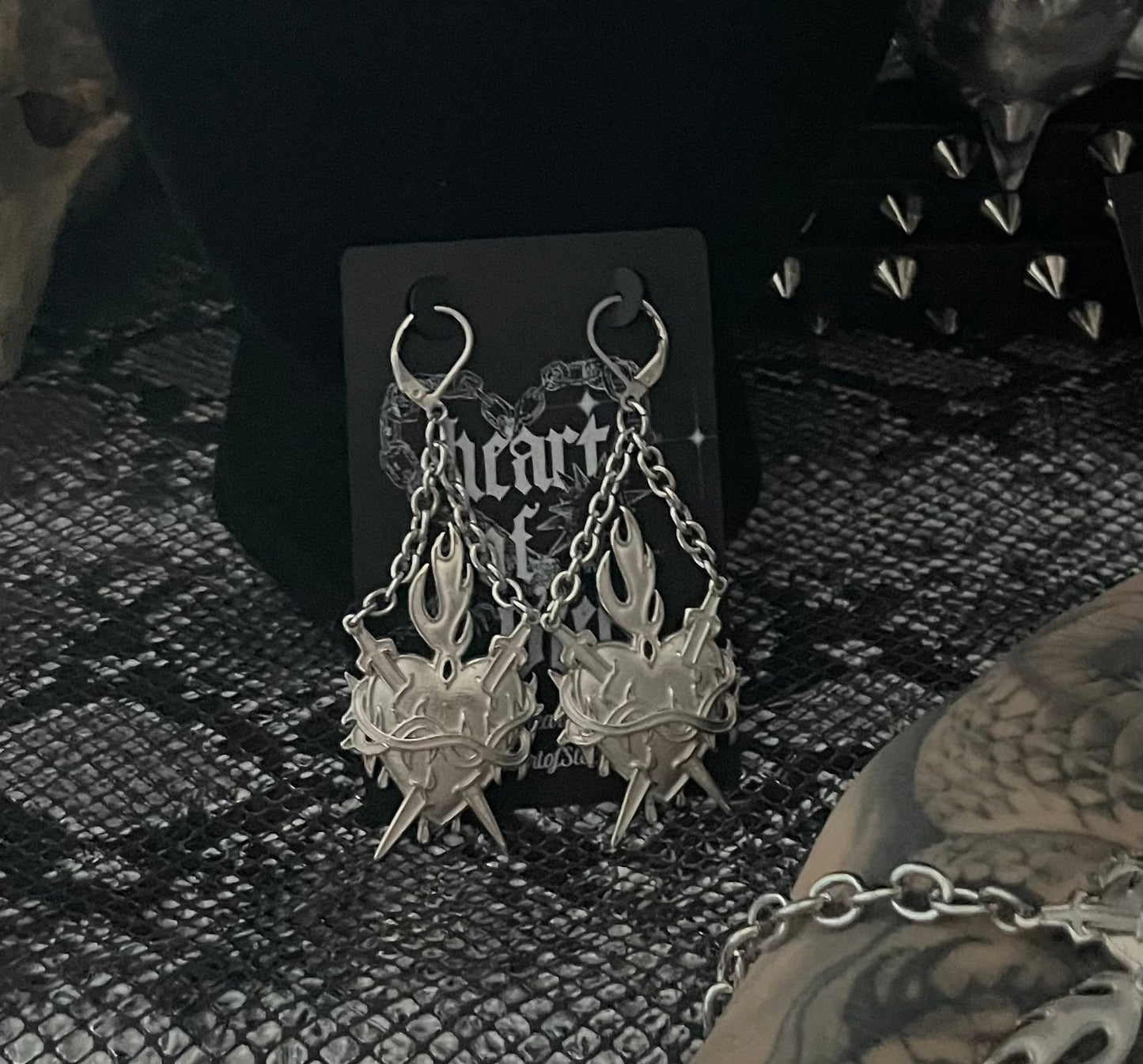 Sacred heart earrings