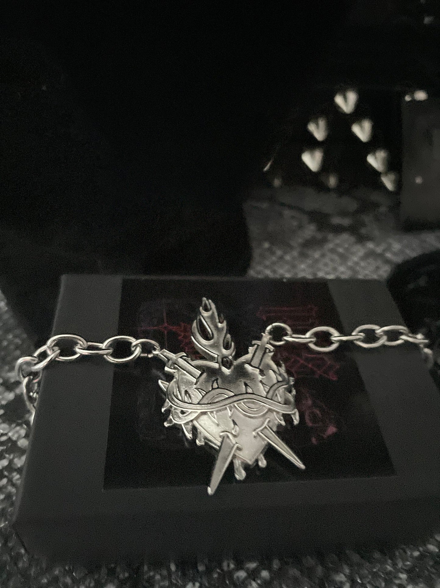 Sacred heart bracelet, gold or silver