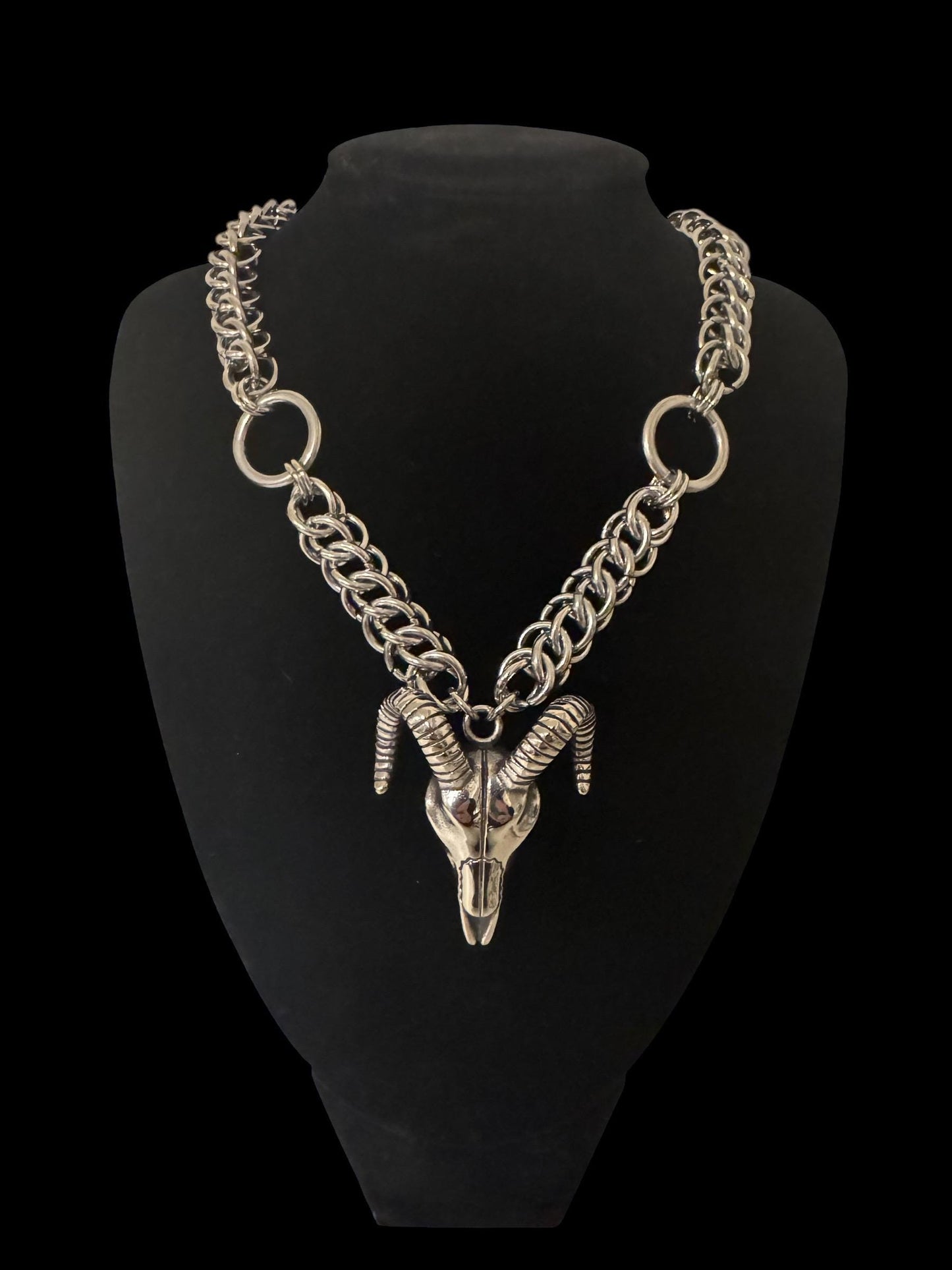 Satanic Baphomet necklace Chainmaille necklace