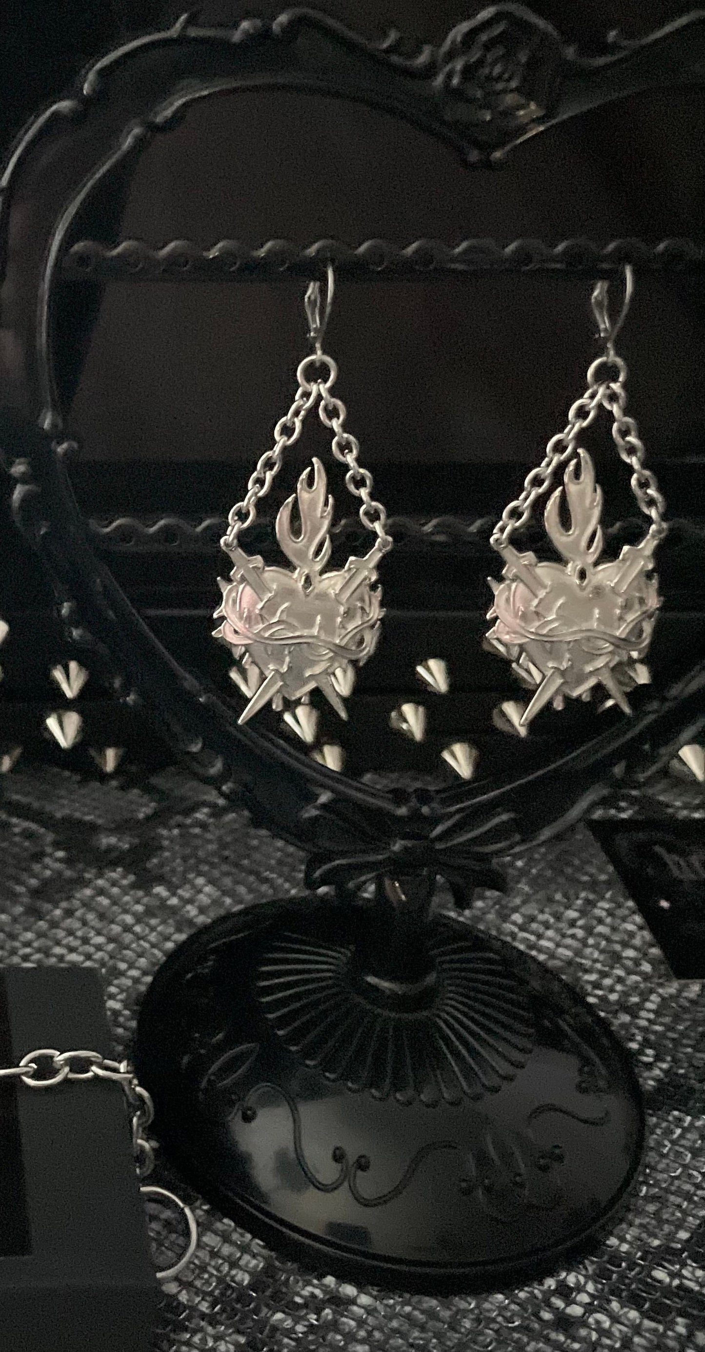 Sacred heart earrings