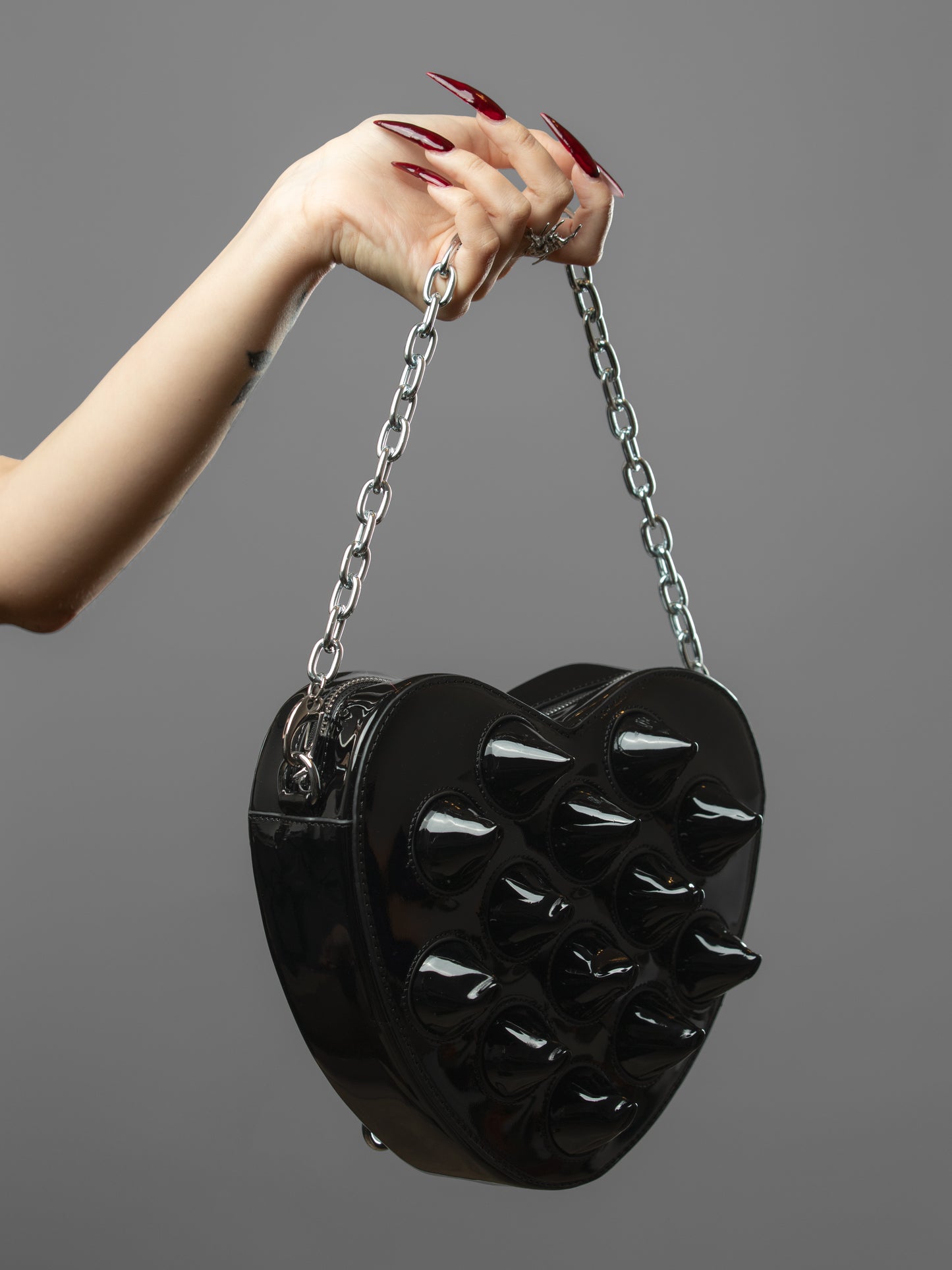 Spiked heart purse/ backpack