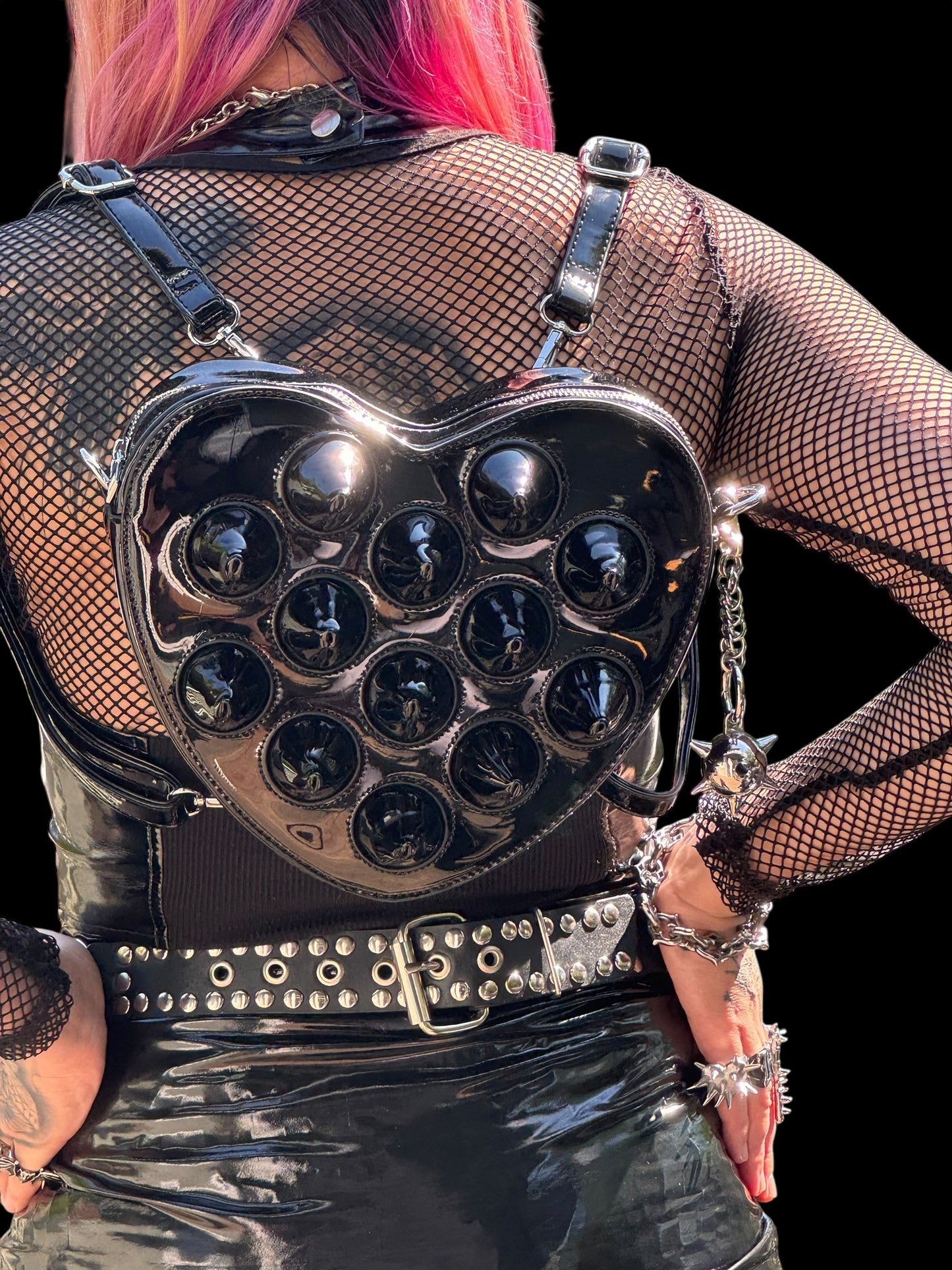 Spiked heart purse/ backpack