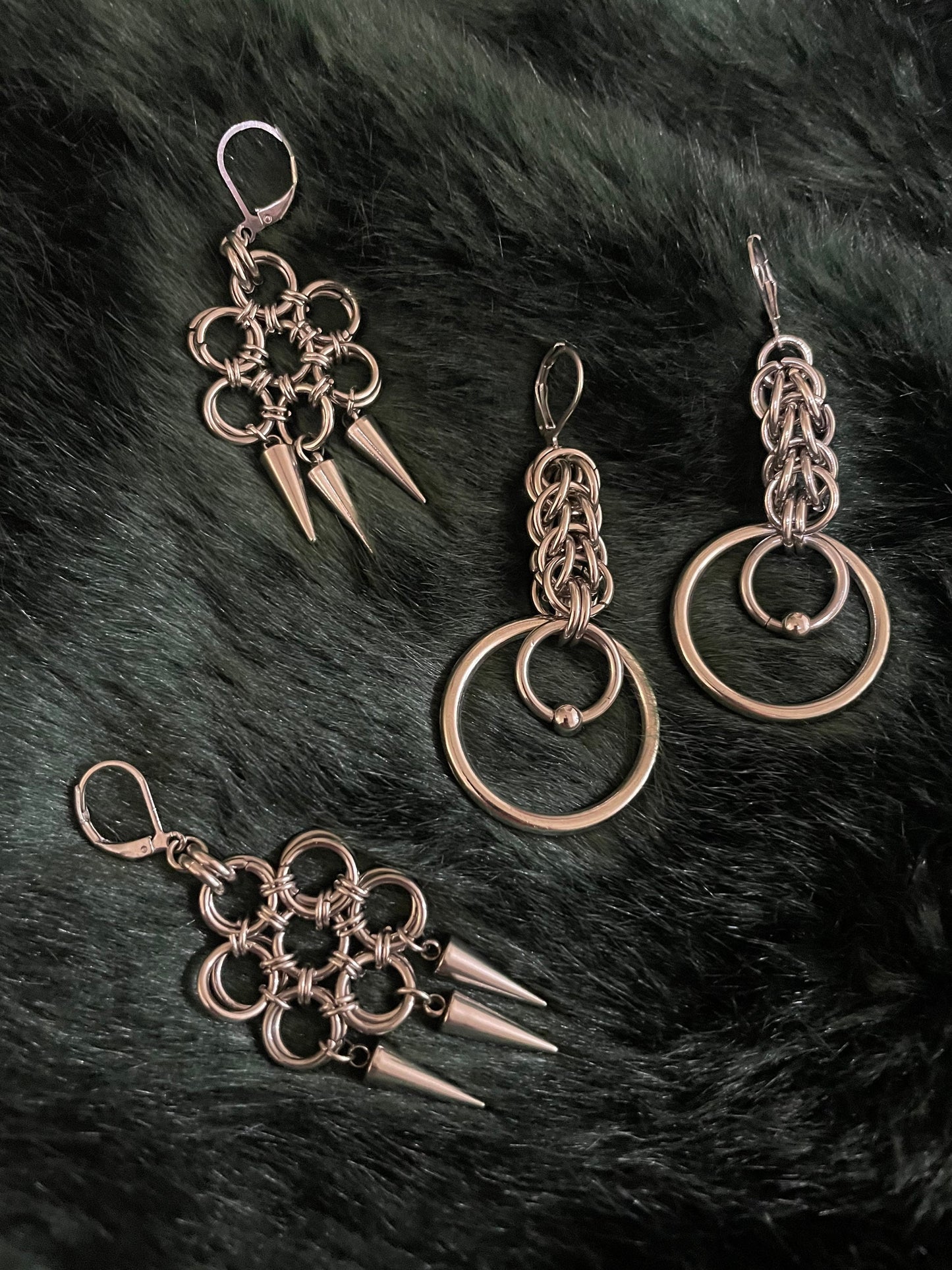 chunky chainmail earrings