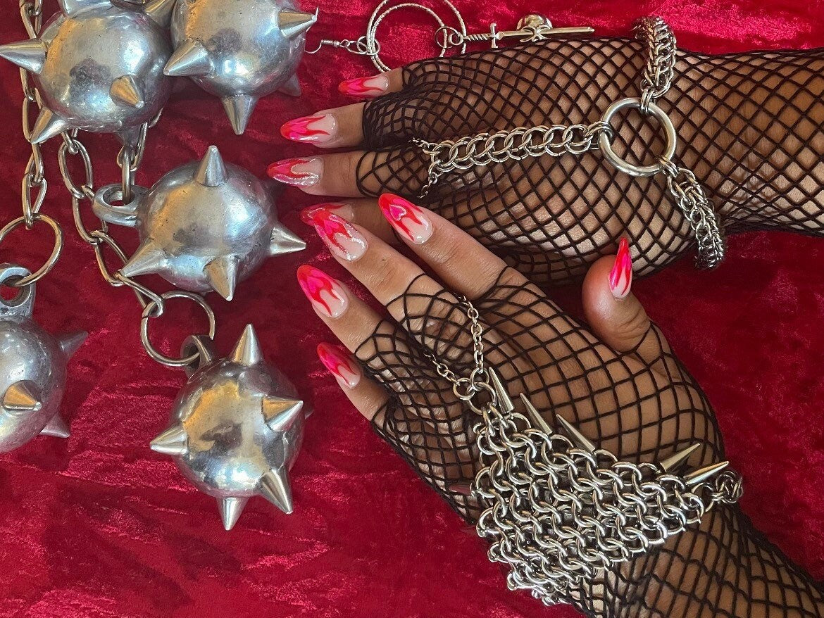 Bandana spiked chainmail bracelet