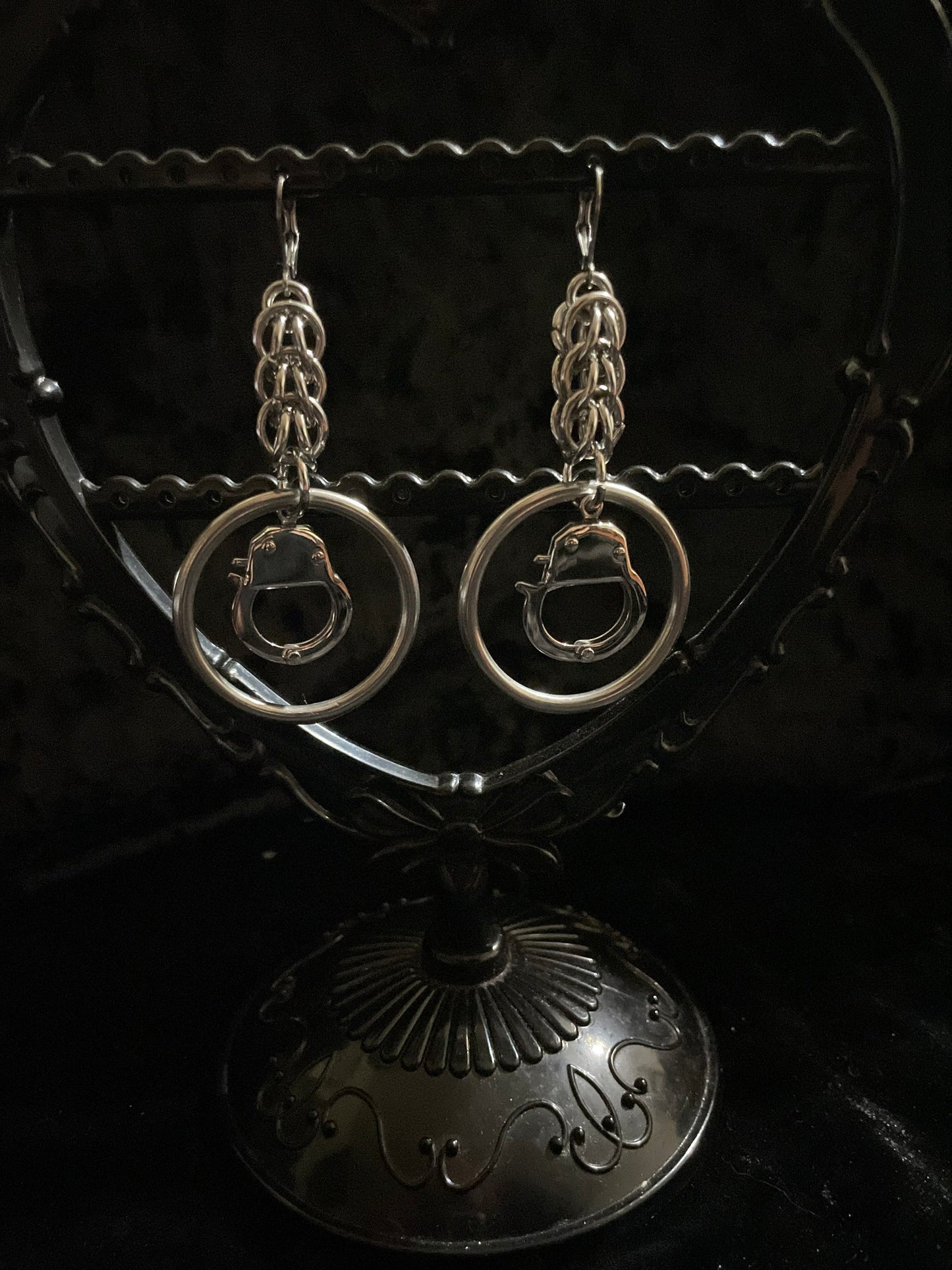 Chainmail cuff earrings