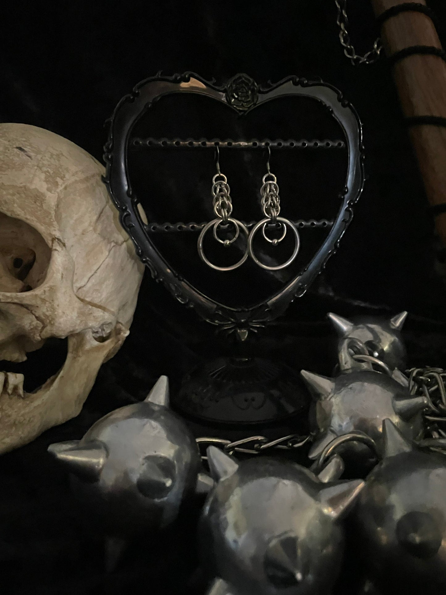 chunky chainmail earrings