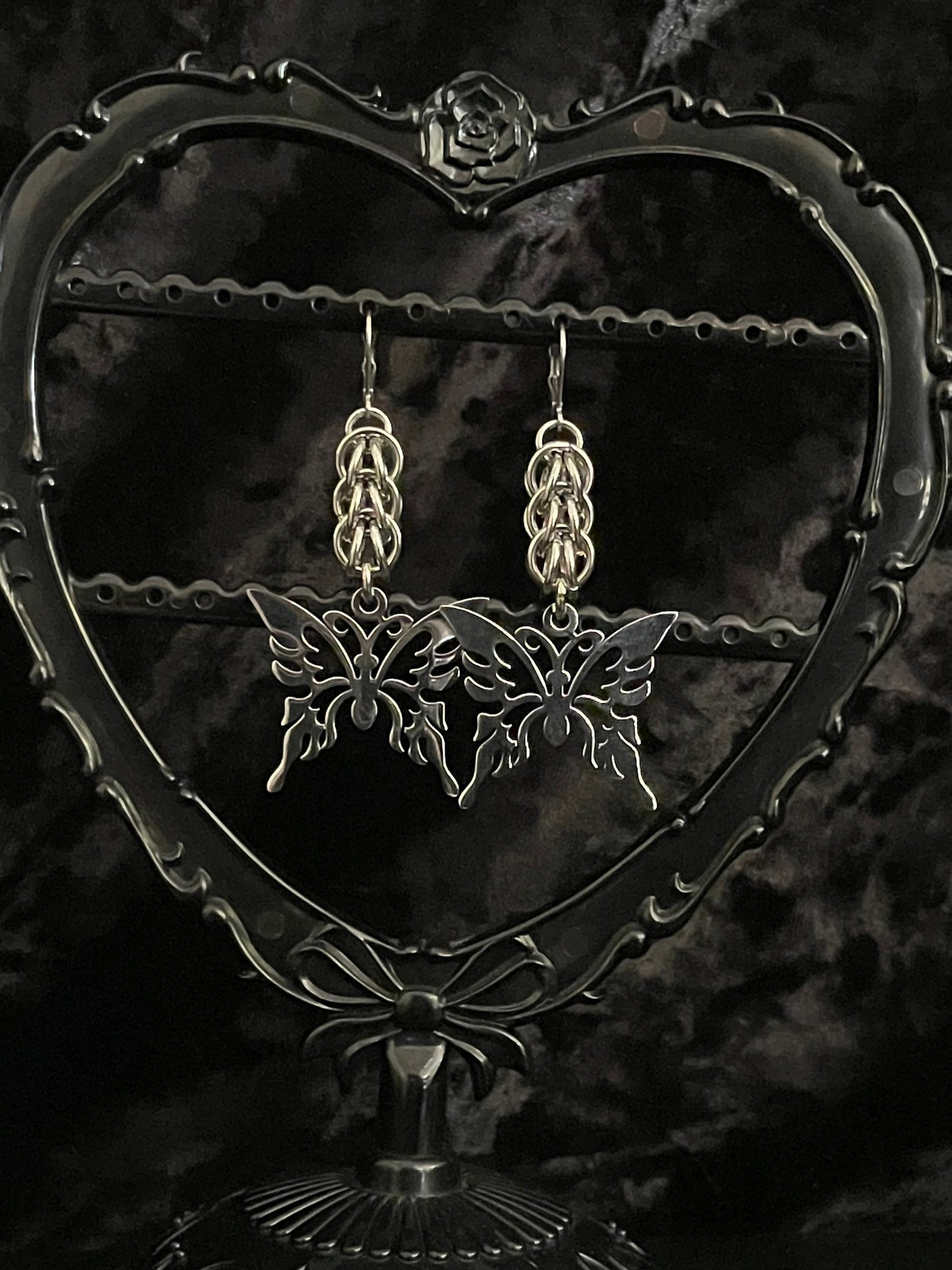 Butterfly chainmaille earrings