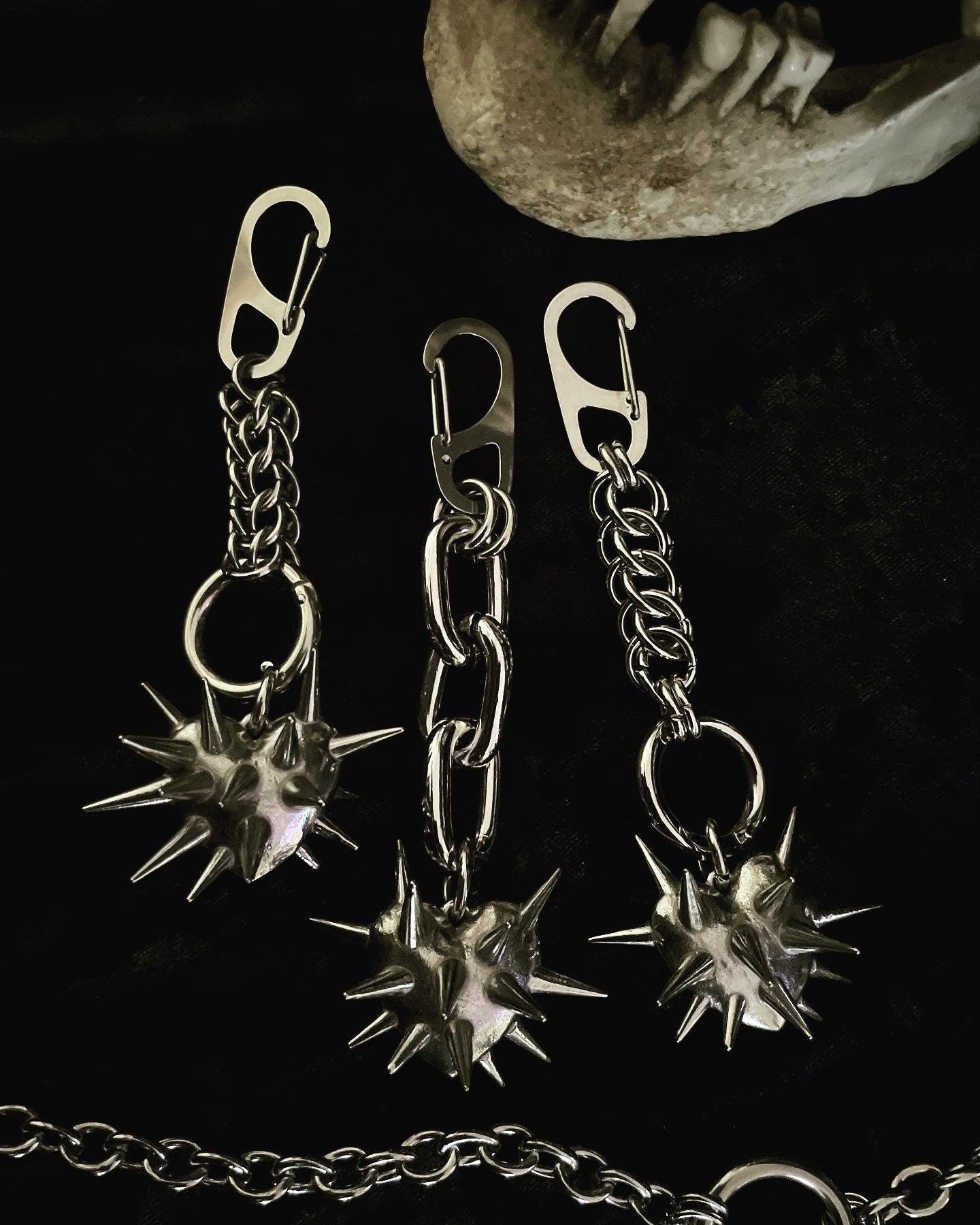 Heart morningstar mace keychain