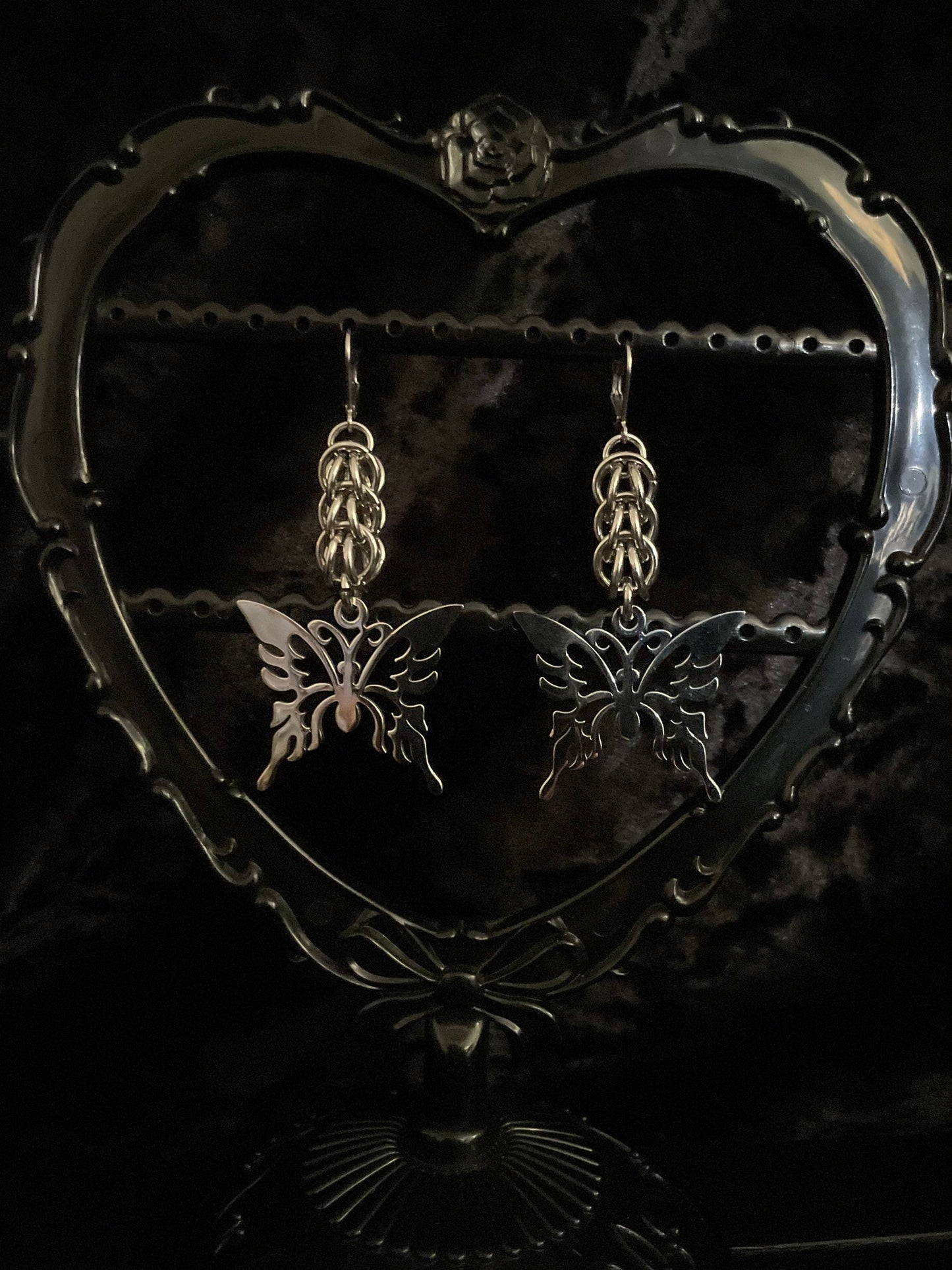 Butterfly chainmaille earrings