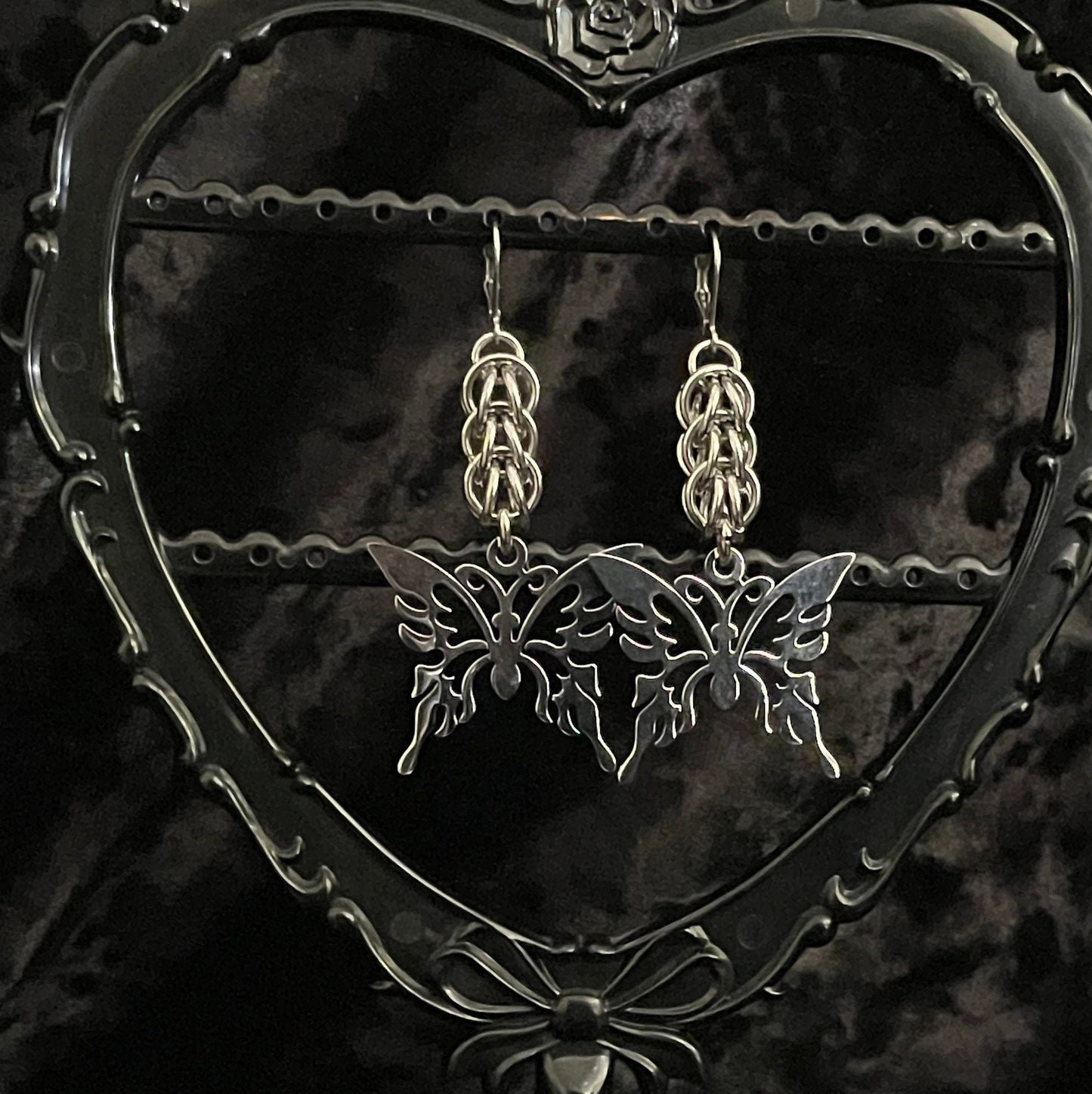 Butterfly chainmaille earrings