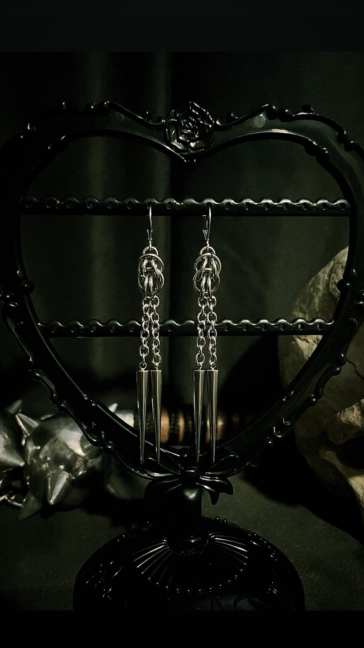 Spiked chainmaille earrings