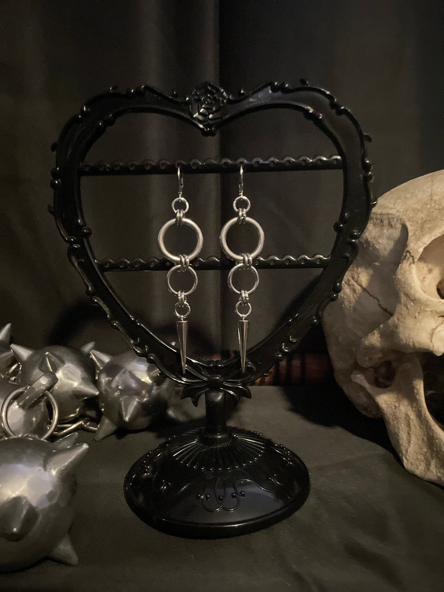 Spike chain earrings