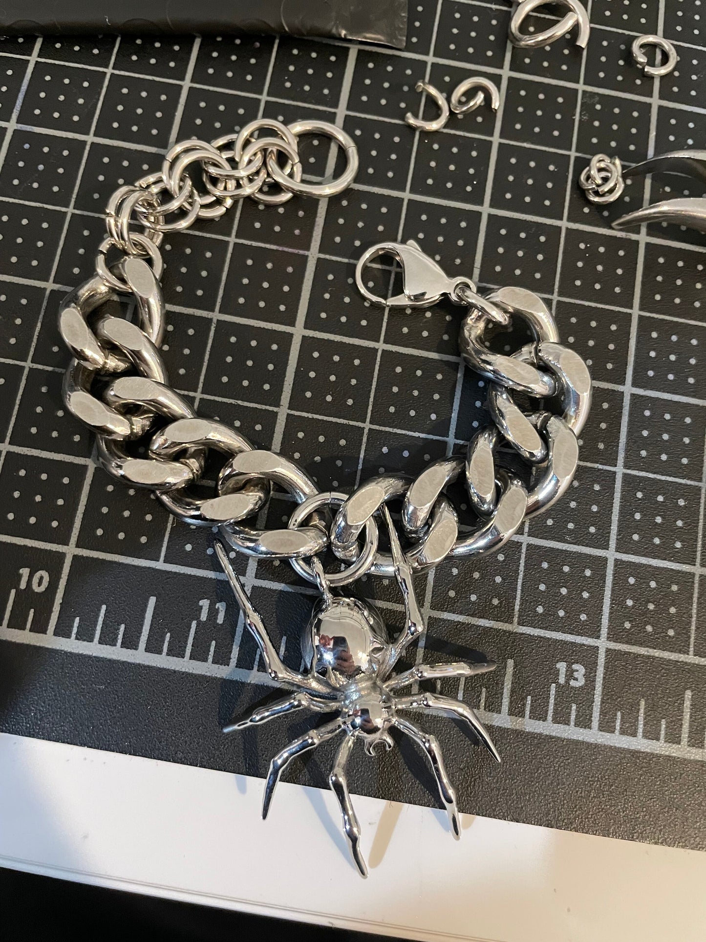 Spiked black widow bracelet