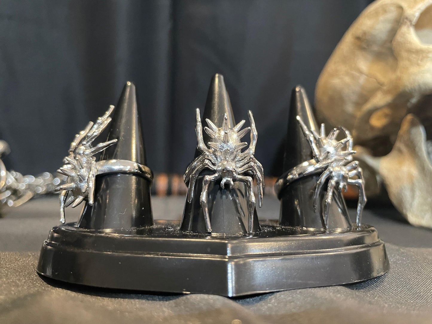 Spiked Black widow Spider ring