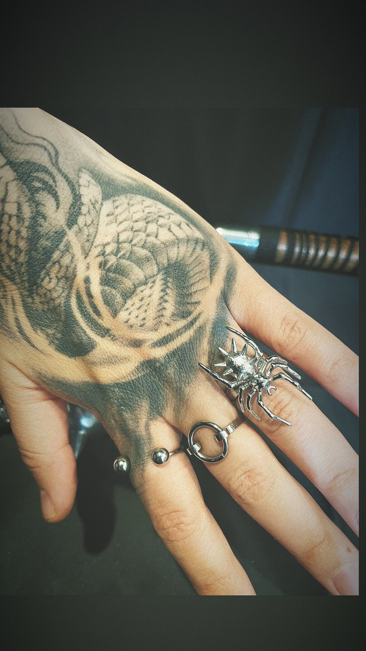 Spiked Black widow Spider ring