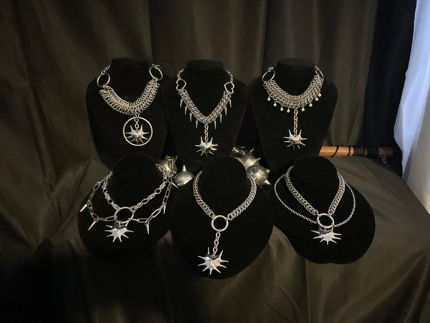 Spiked heart choker