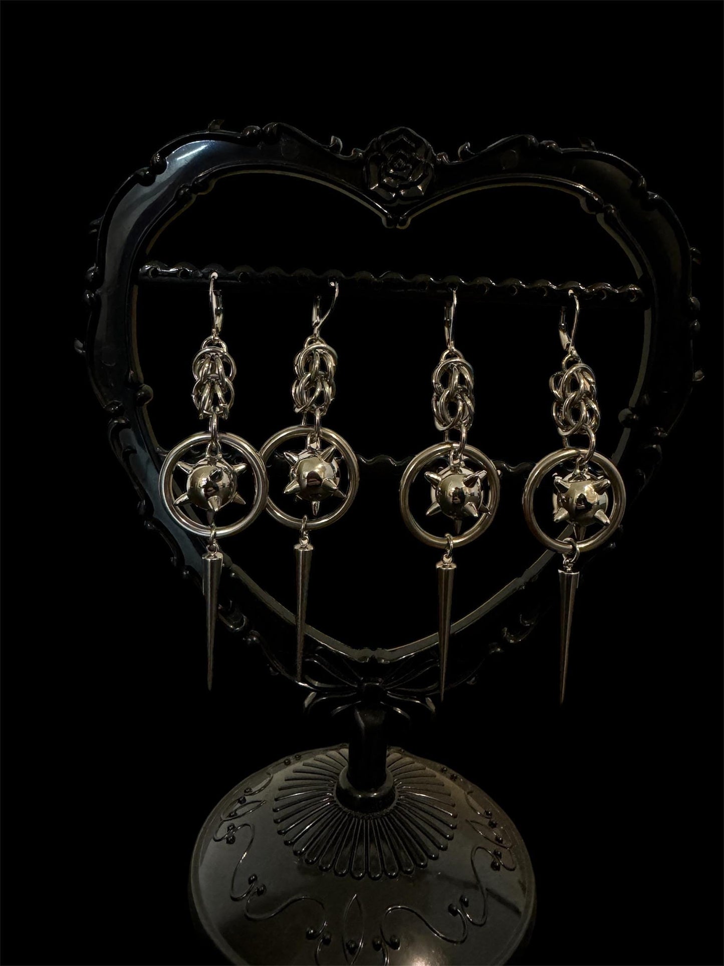 Flail/mace/ morning star earrings