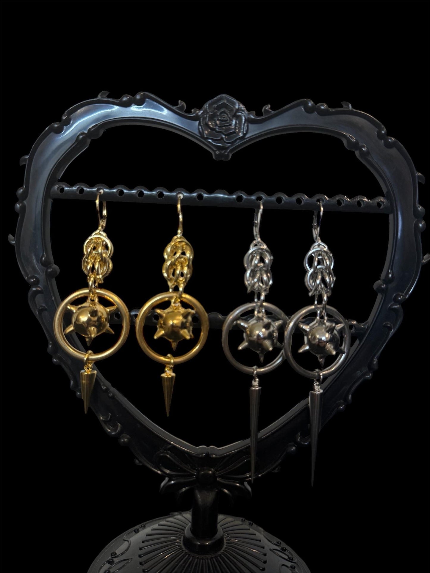 Flail/mace/ morning star earrings
