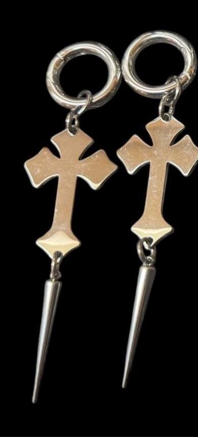 Ear weights, Medieval Skulls, battle axe, dagger, cross, flails