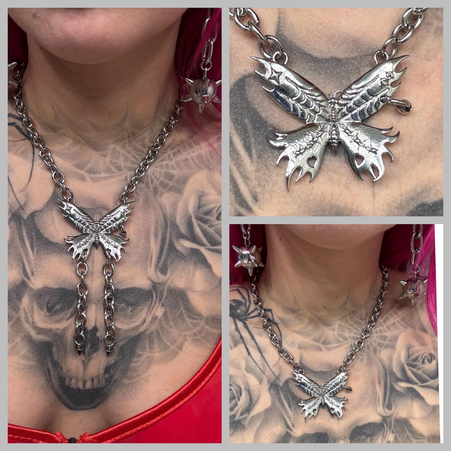 Butterfly bolo chain, insect necklace