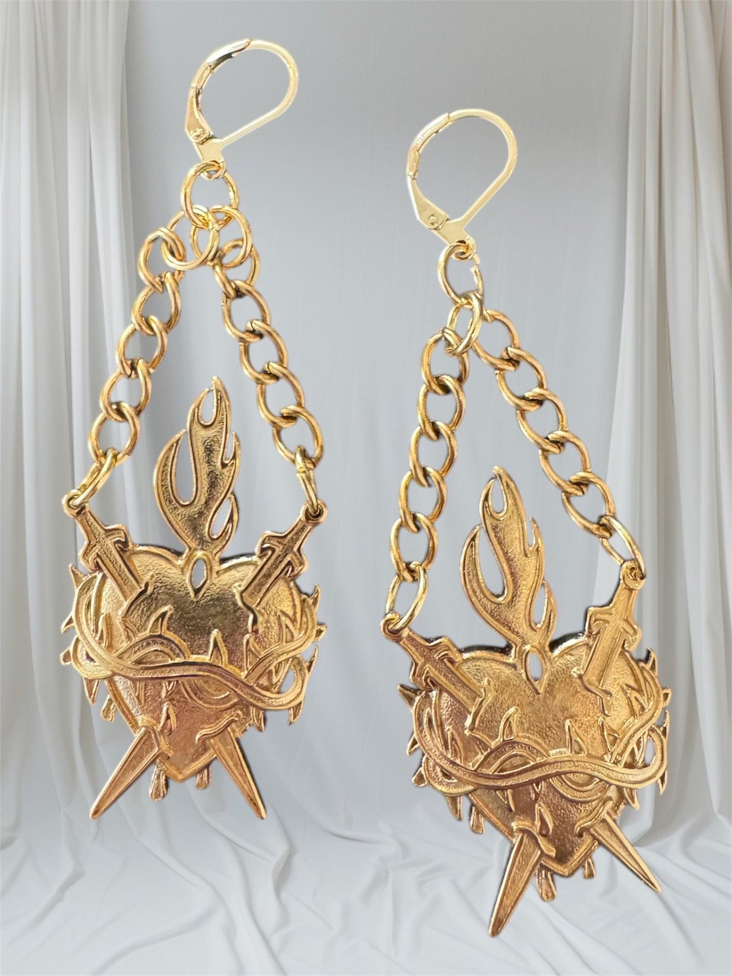 Gold Sacred heart earrings