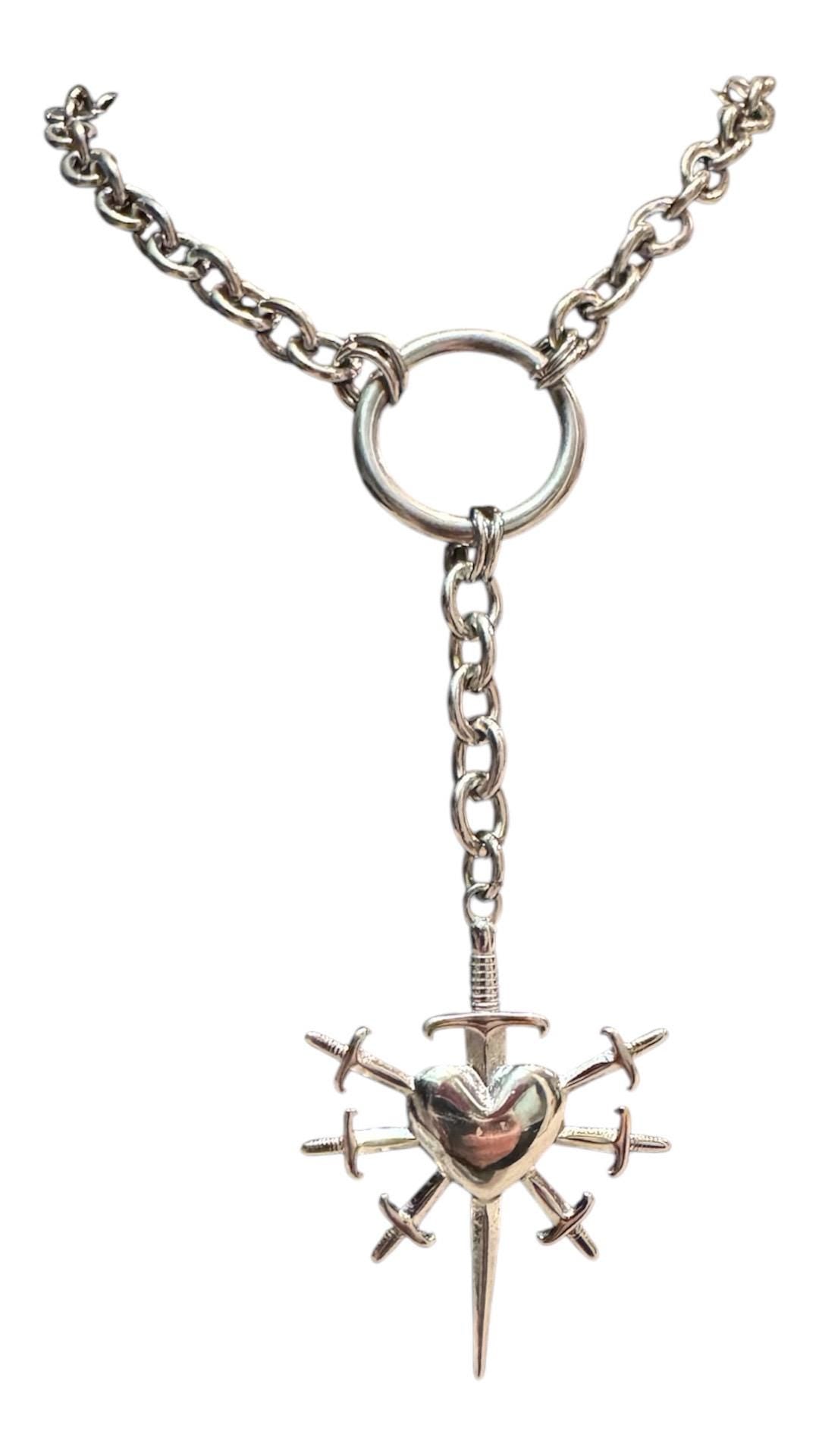 Heart dagger necklace