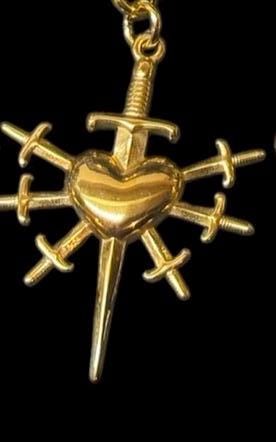 Heart dagger necklace (silver or gold)