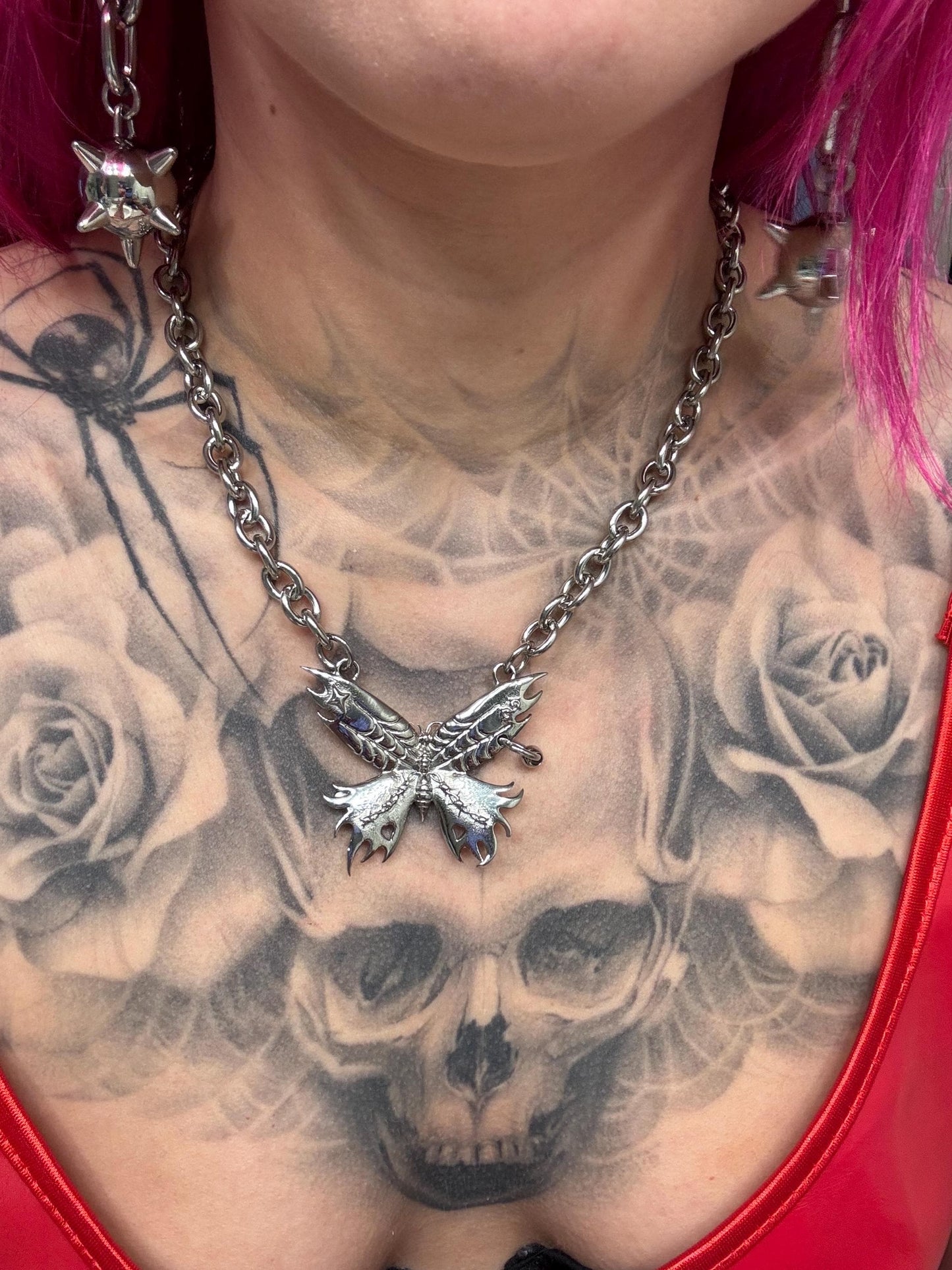 Butterfly bolo chain, insect necklace