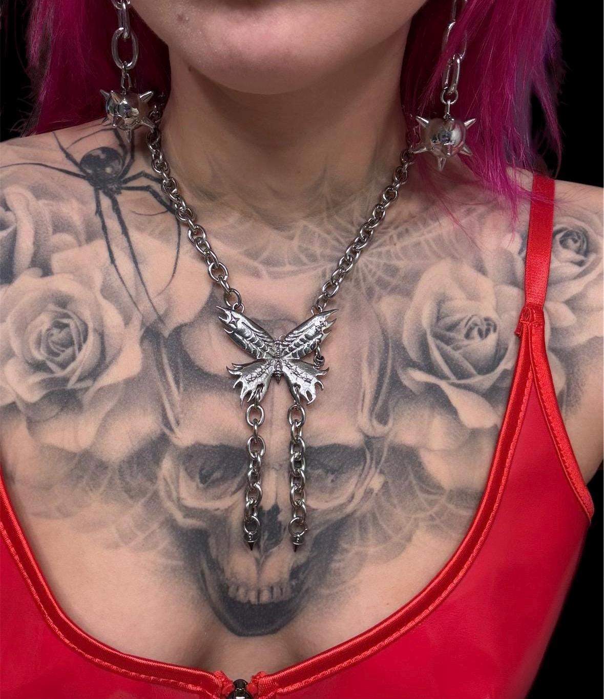 Butterfly bolo chain, insect necklace