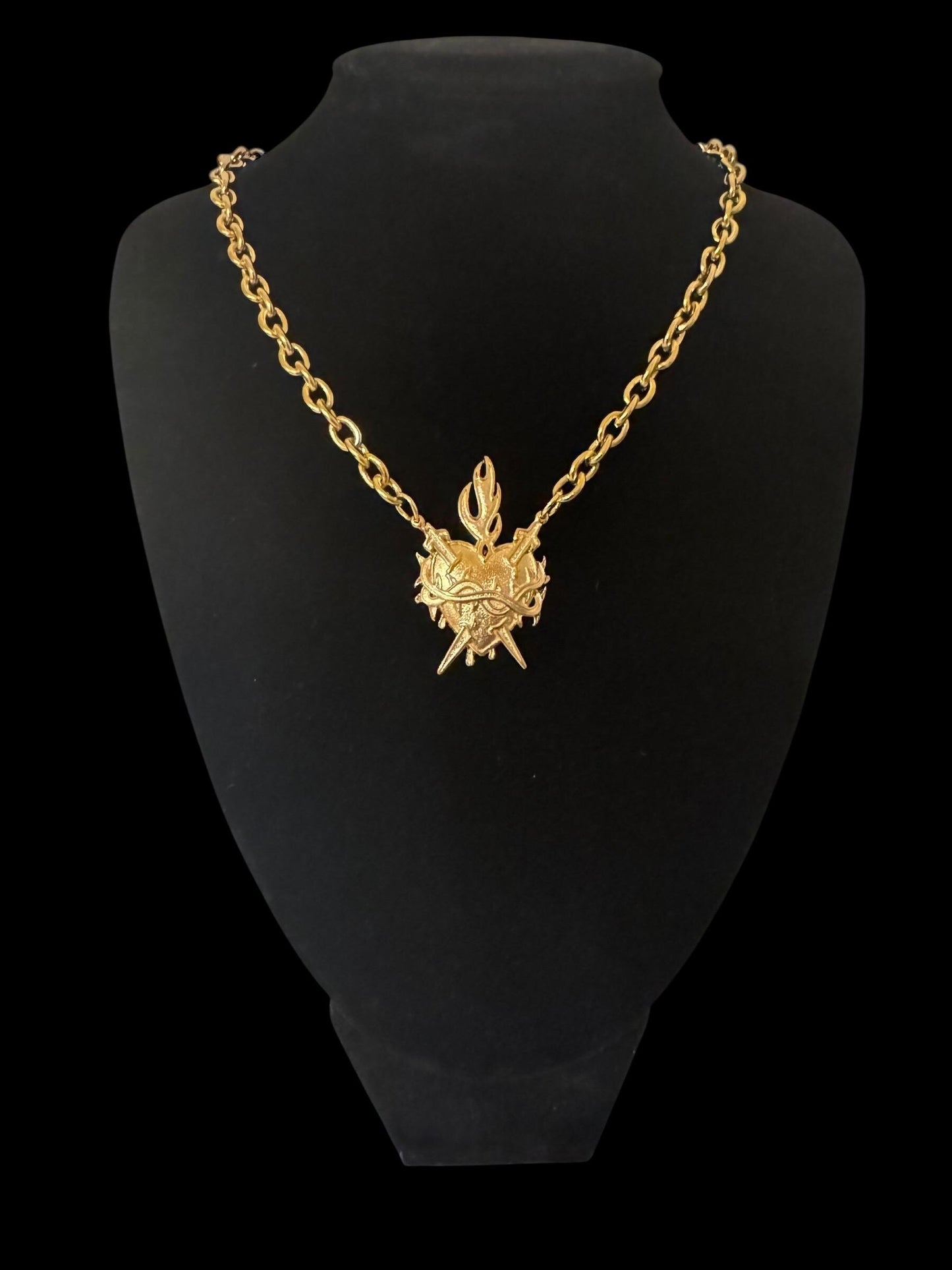 Gold Sacred heart necklace