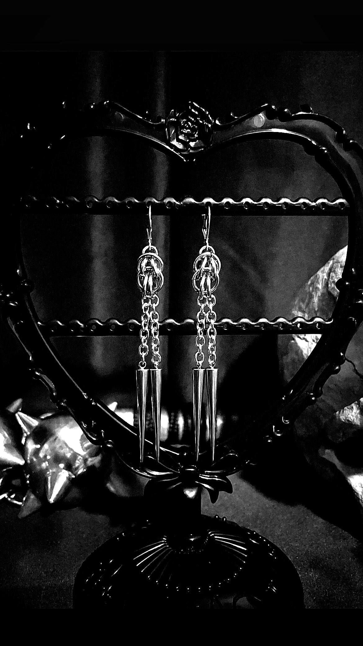 Spiked chainmaille earrings