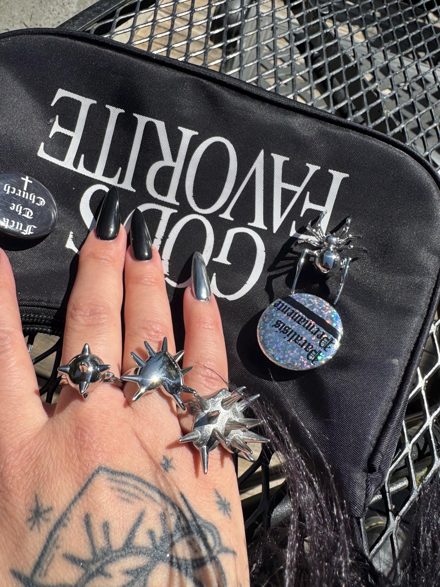 Side Spiked heart ring