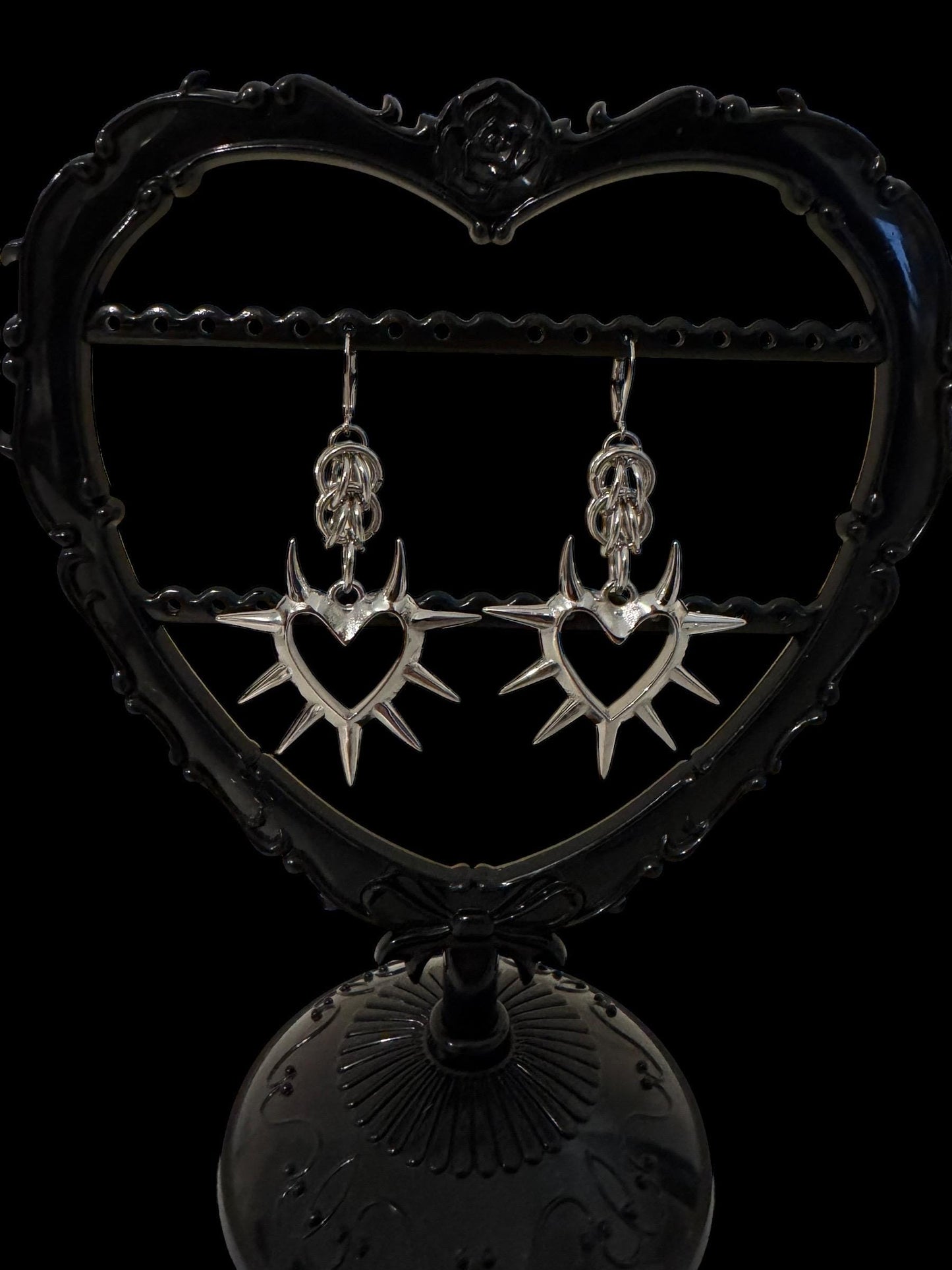 Spikey hearts & Dagger earrings