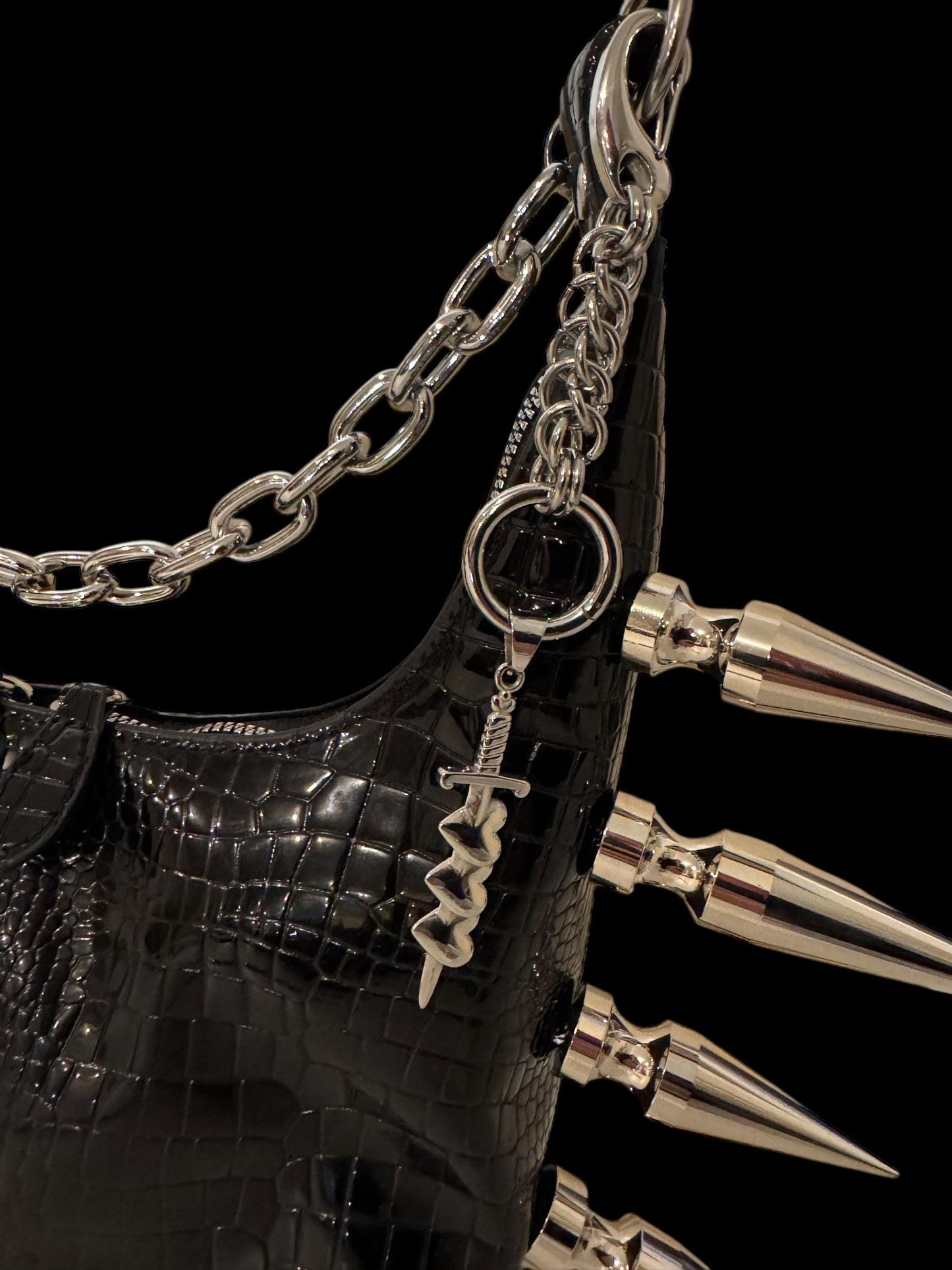 Spikey Heart/ dagger keychain