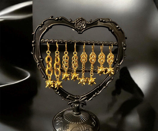 Gold flail  earrings