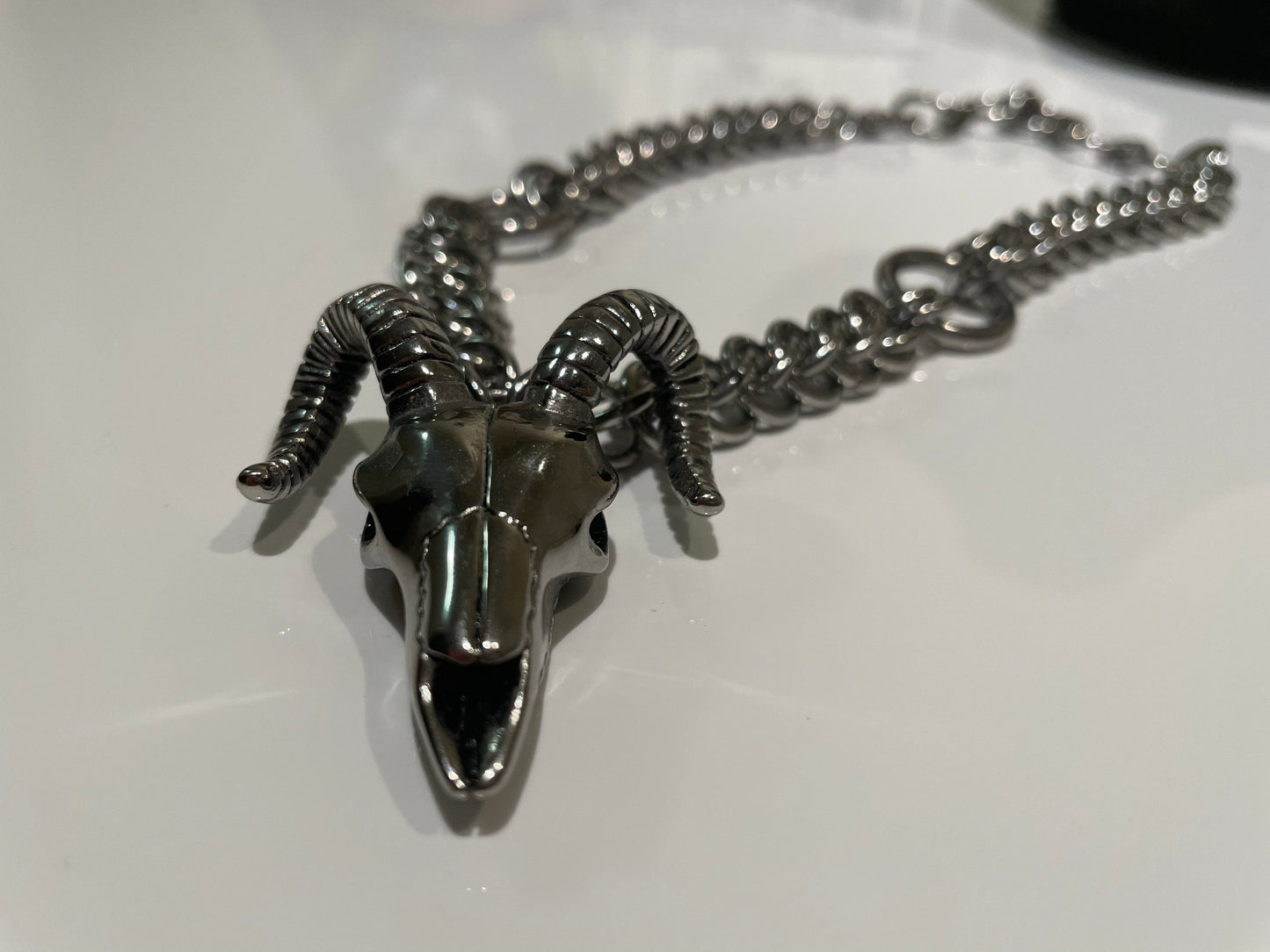 Satanic Baphomet necklace Chainmaille necklace