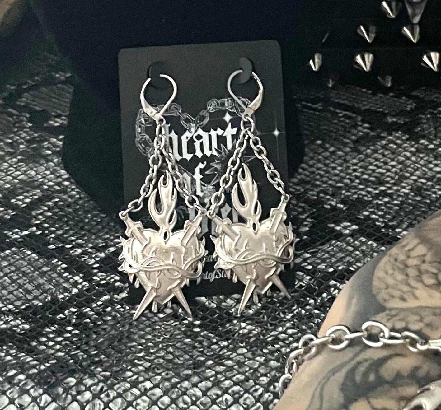 Sacred heart earrings