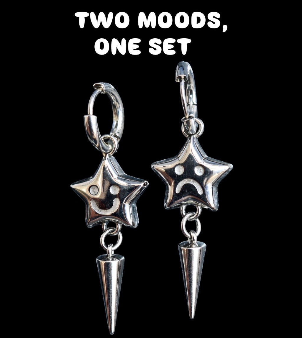 Sad/ Happy Star Earrings
