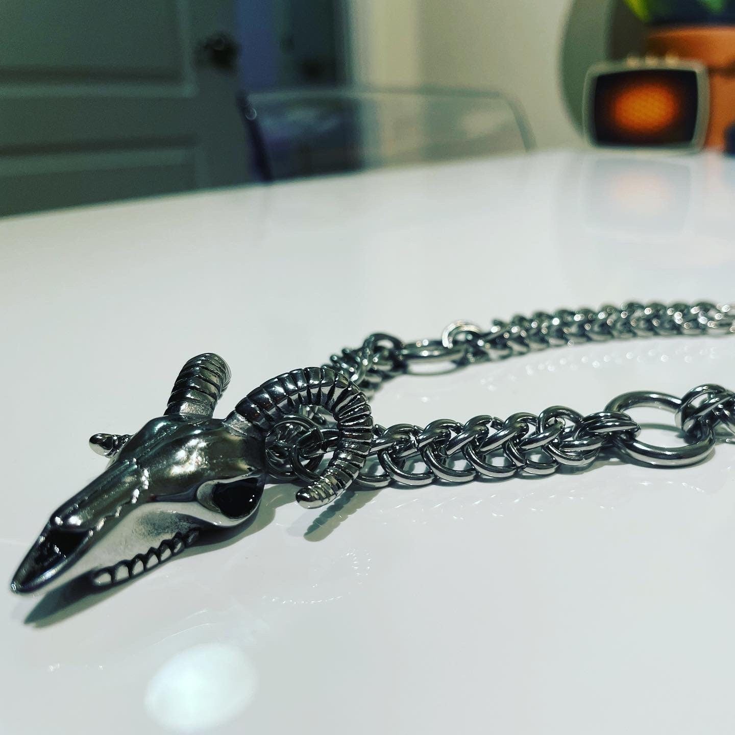Satanic Baphomet necklace Chainmaille necklace