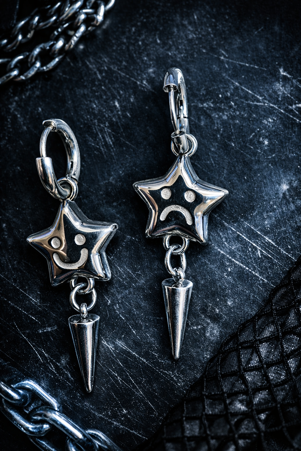 Sad/ Happy Star Earrings