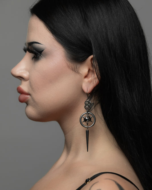 Flail/mace/ morning star earrings