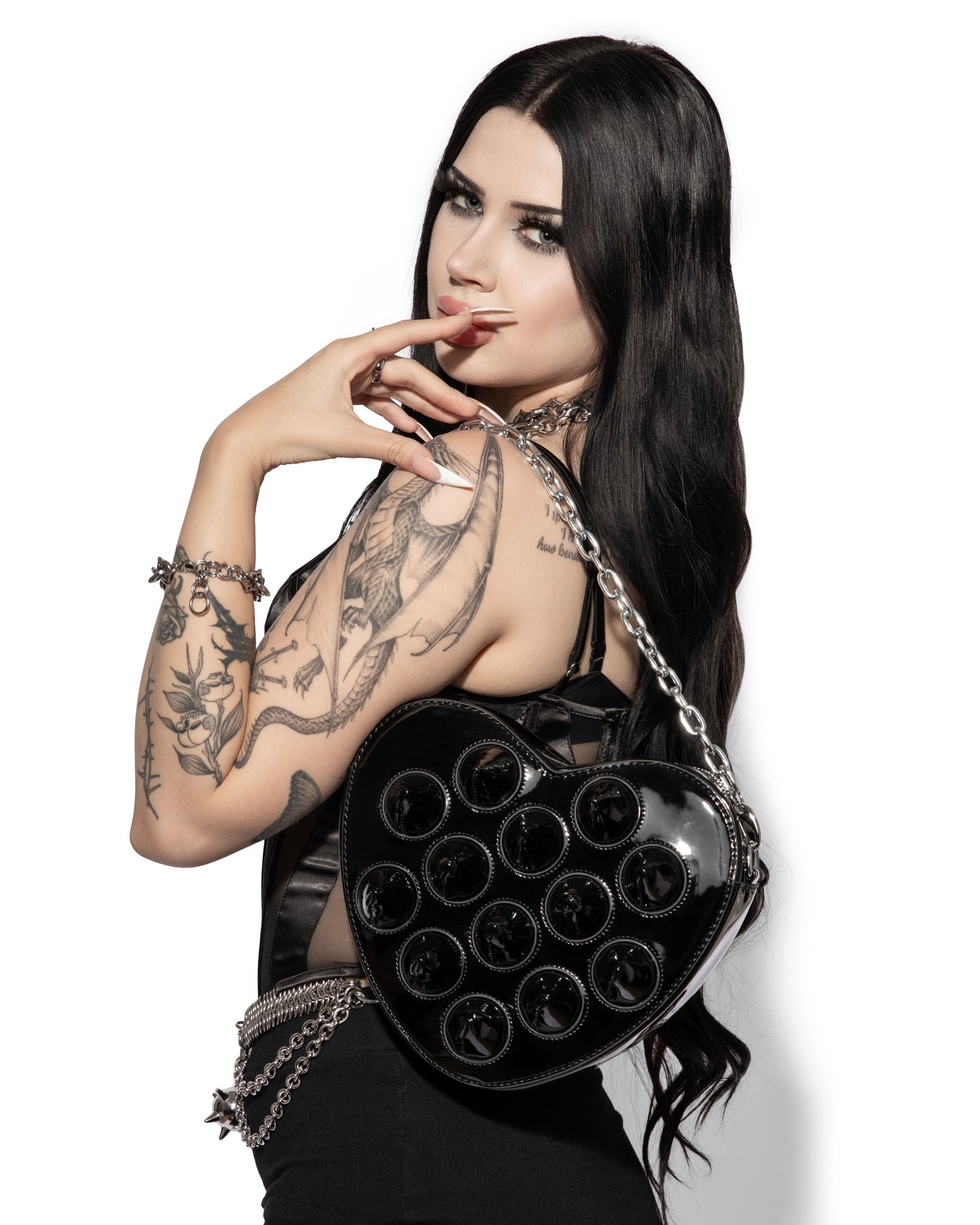 Spiked heart purse/ backpack