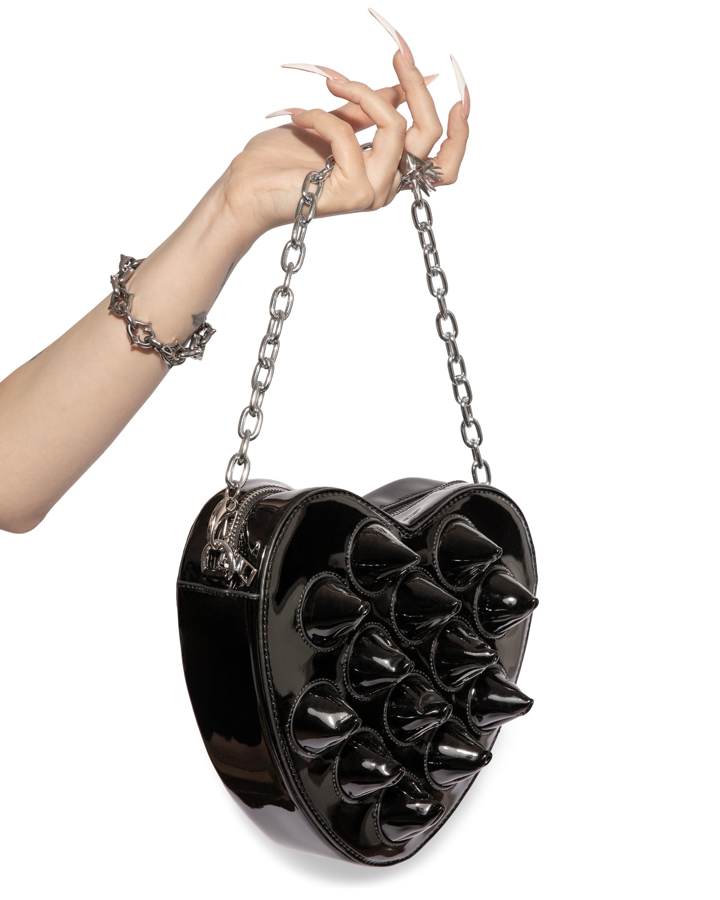 Spiked heart purse/ backpack