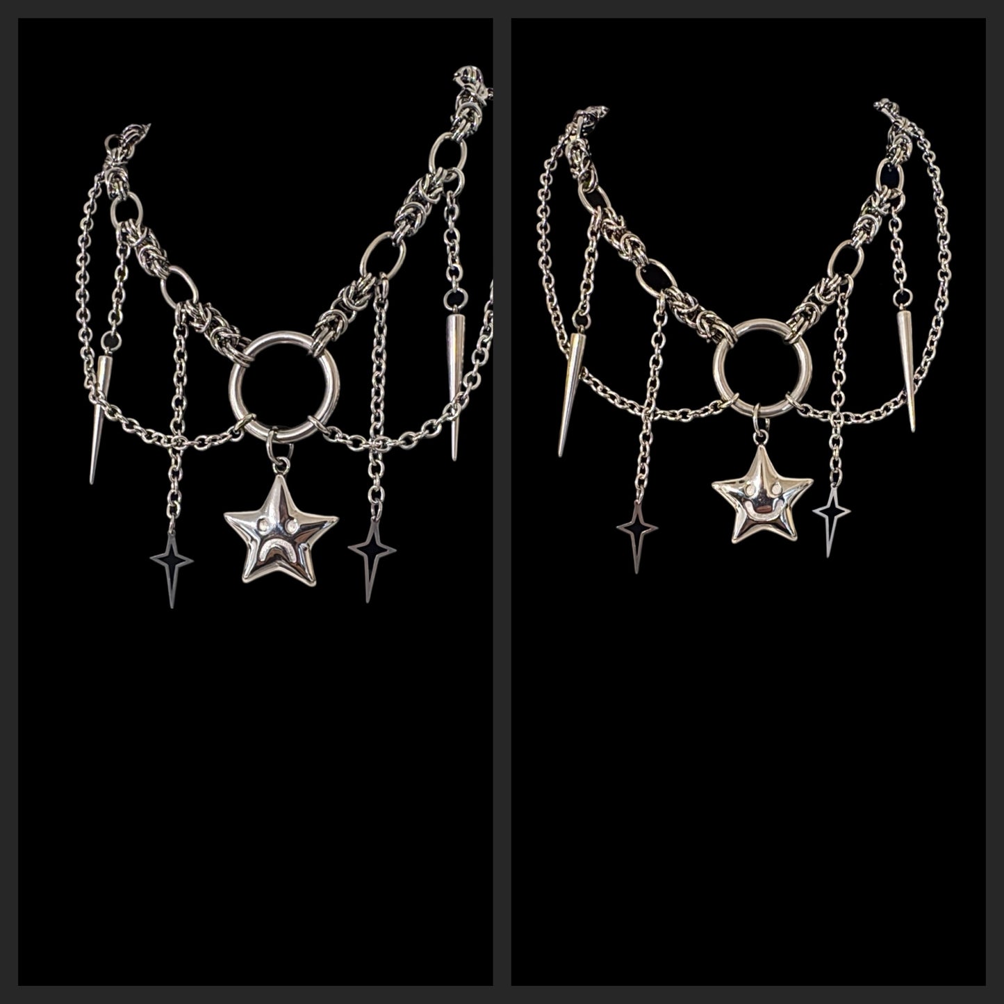 Star twinkle chain, Sad/ happy face
