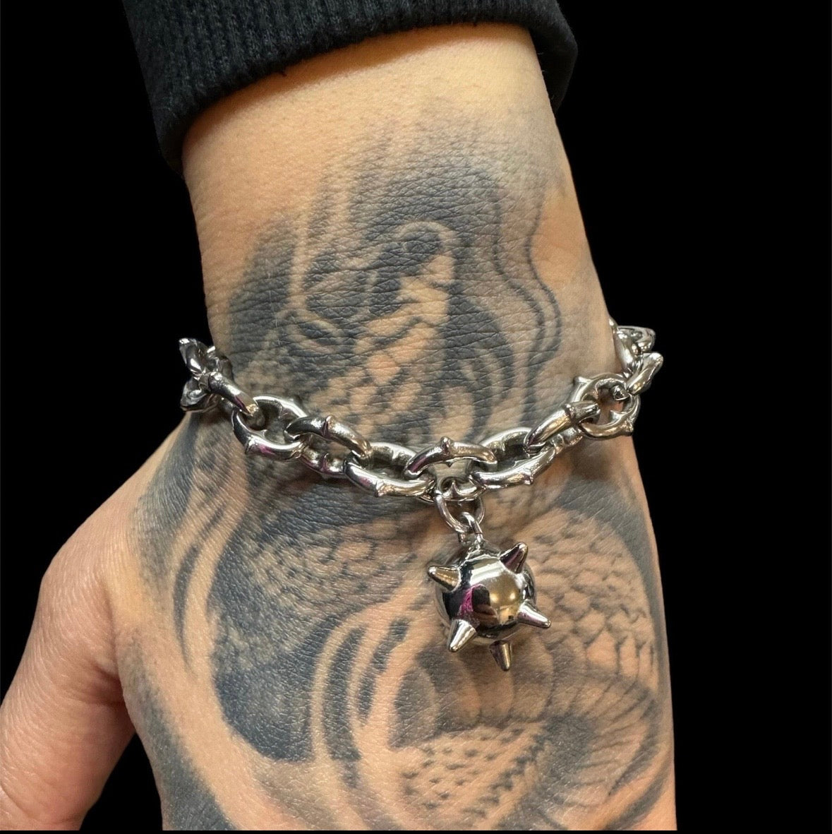 Spikey link mace Bracelet (silver or gold)