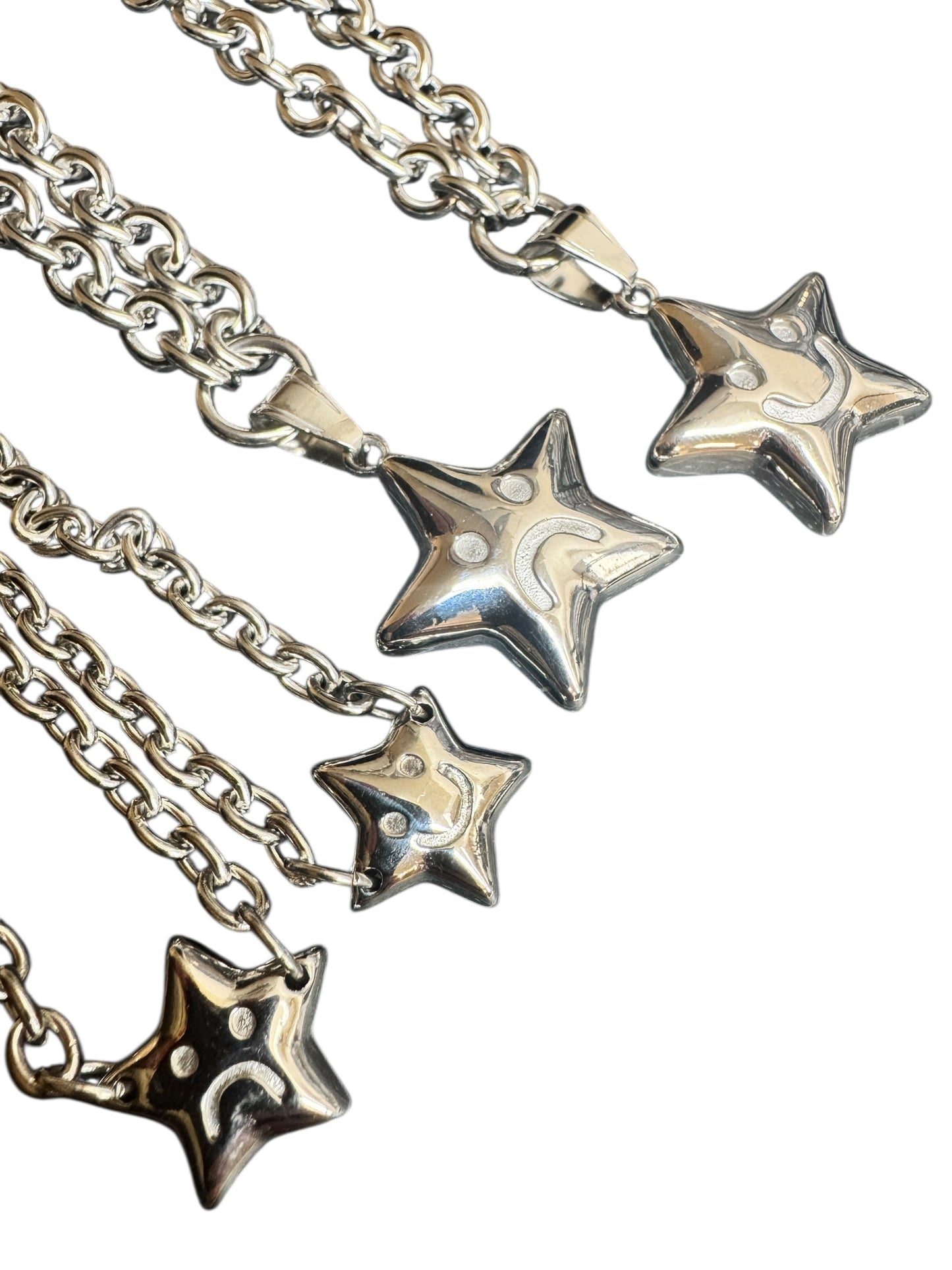 Sad face, happy face star chains