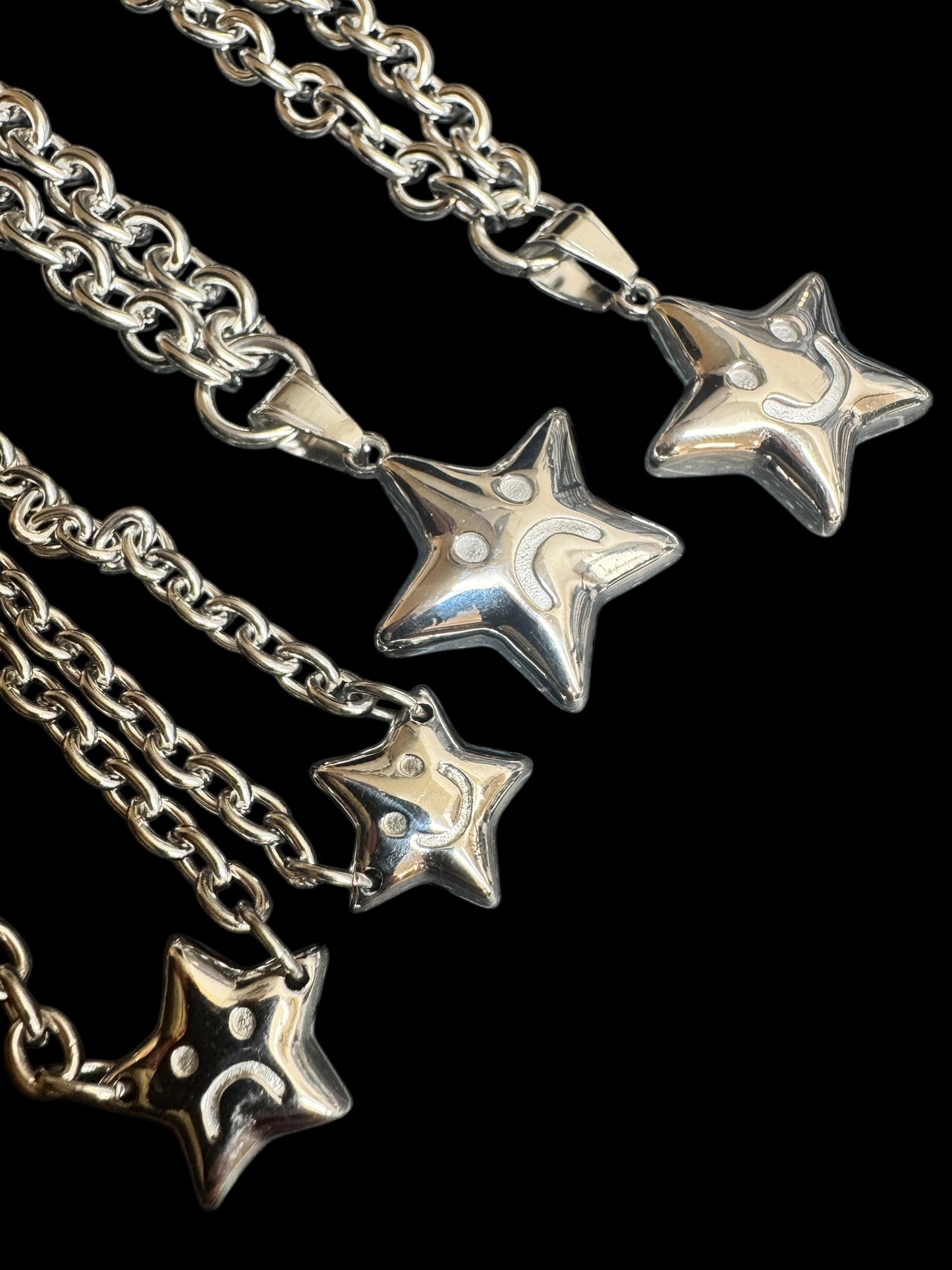 Sad face, happy face star chains