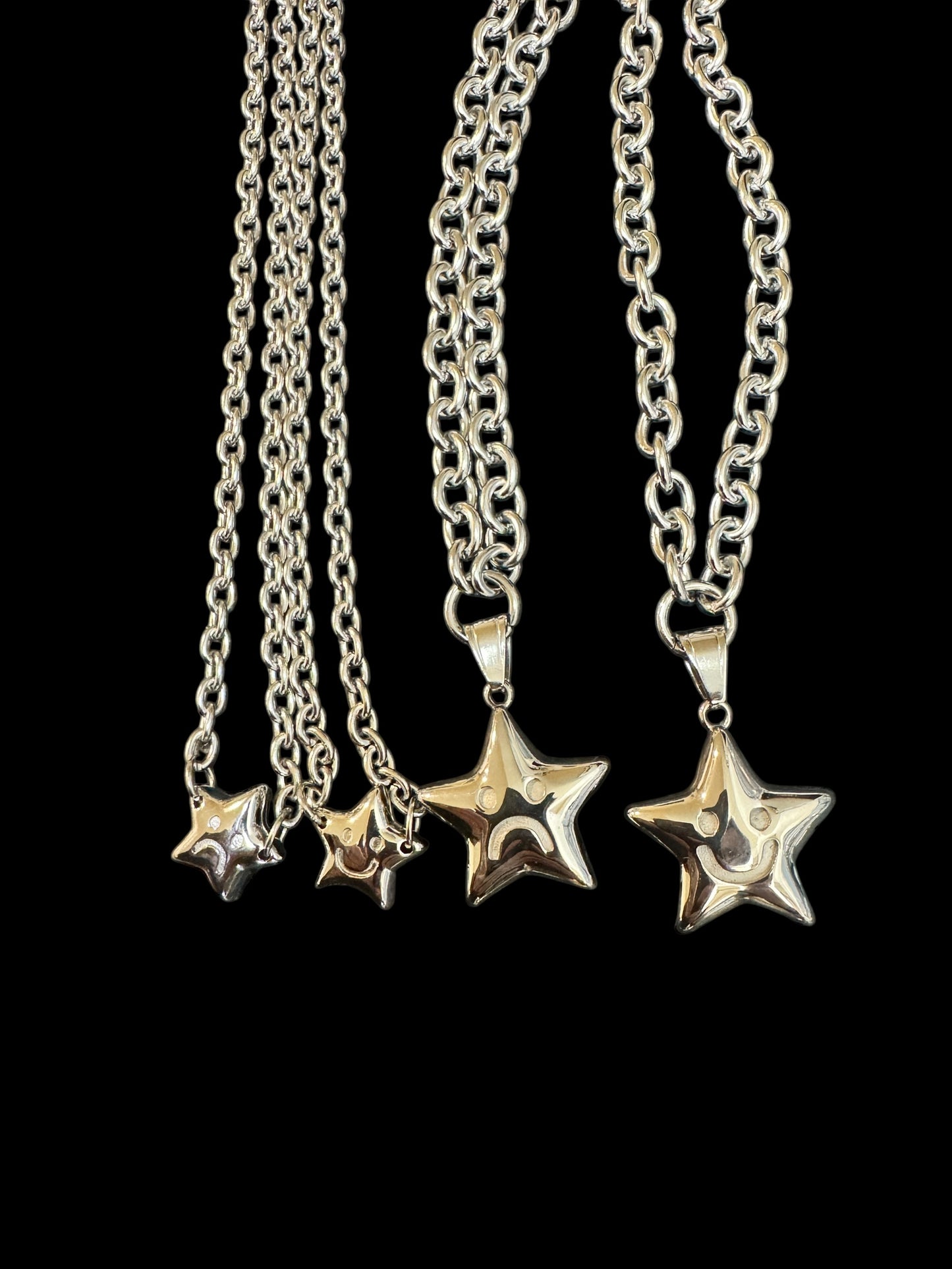 Sad face, happy face star chains