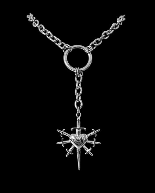 Heart dagger necklace (silver or gold)